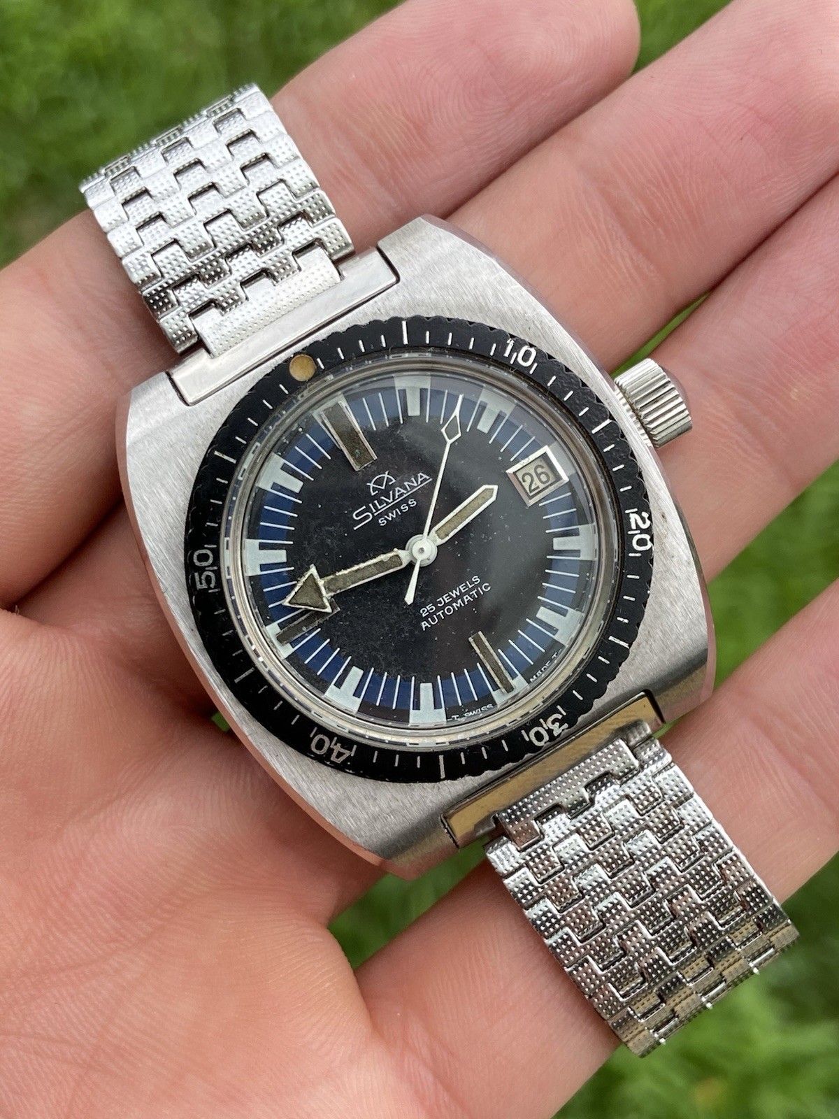Vintage Rare Silvana Automatic Swiss Diver Sub 20atm Watch