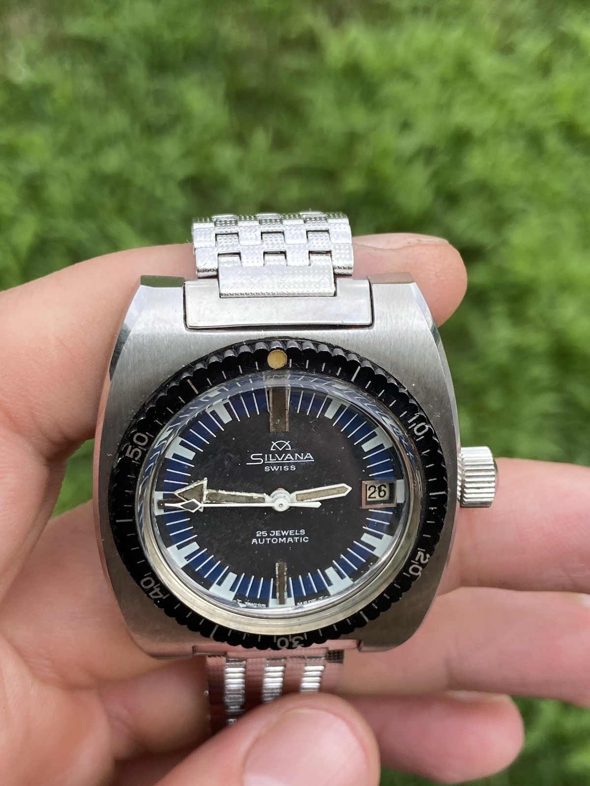 Vintage Rare Silvana Automatic Swiss Diver Sub 20atm Watch