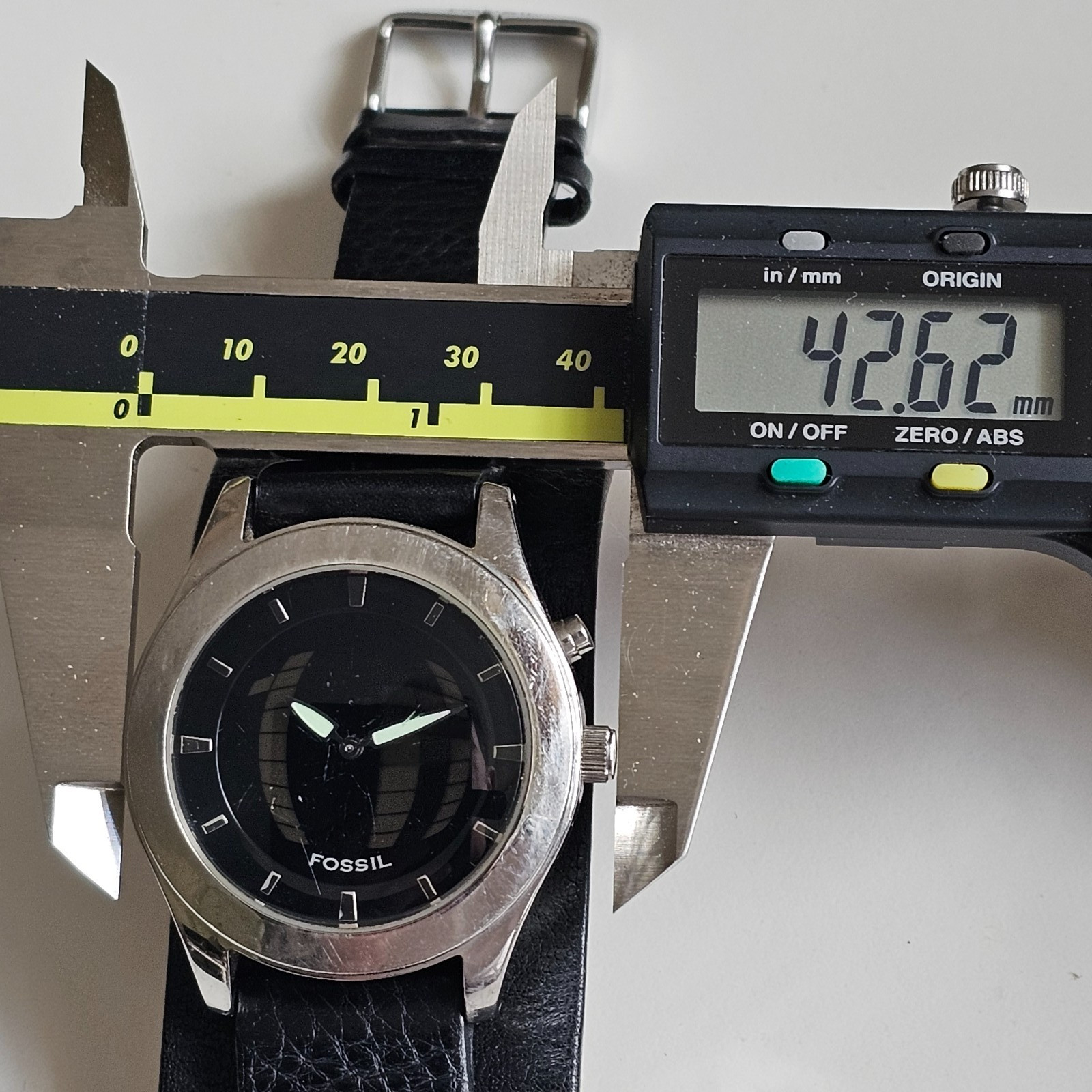 Fossil Big Tic watch mens – fully working, new batteries, with Fossil tin