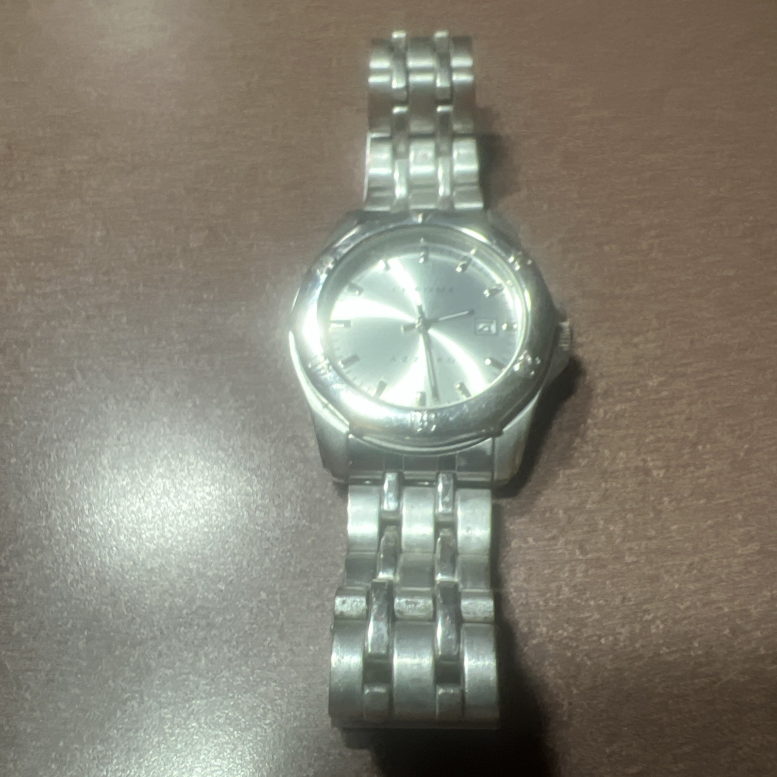 Azzaro Chrome Chrome Dial Round Silver Stainless Steel Link Band Watch w Date