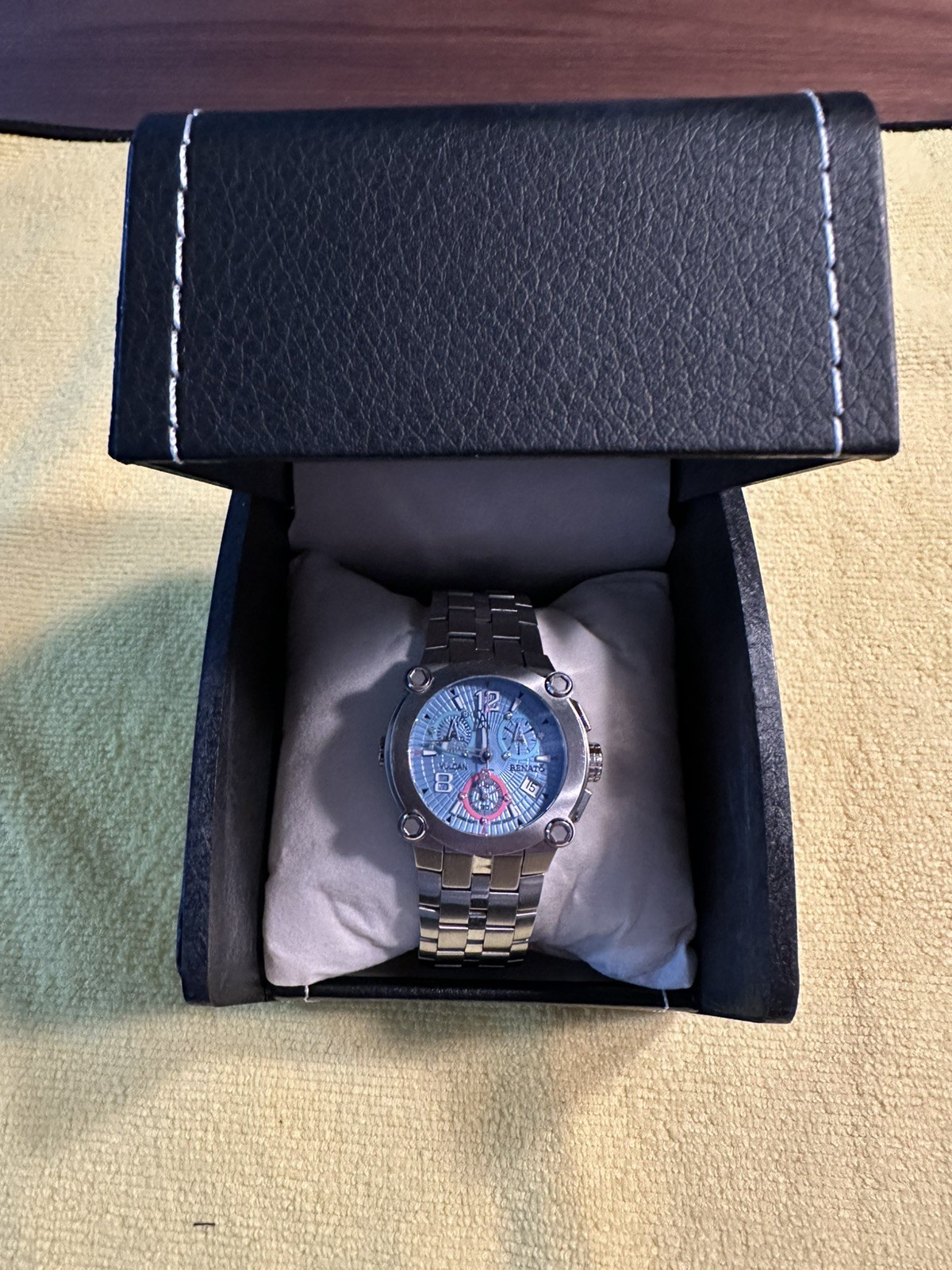 Renato Vulcan Ltd. Ed. (number 7/65) 35mm Chronograph Watch w/ Baby Blue Dial