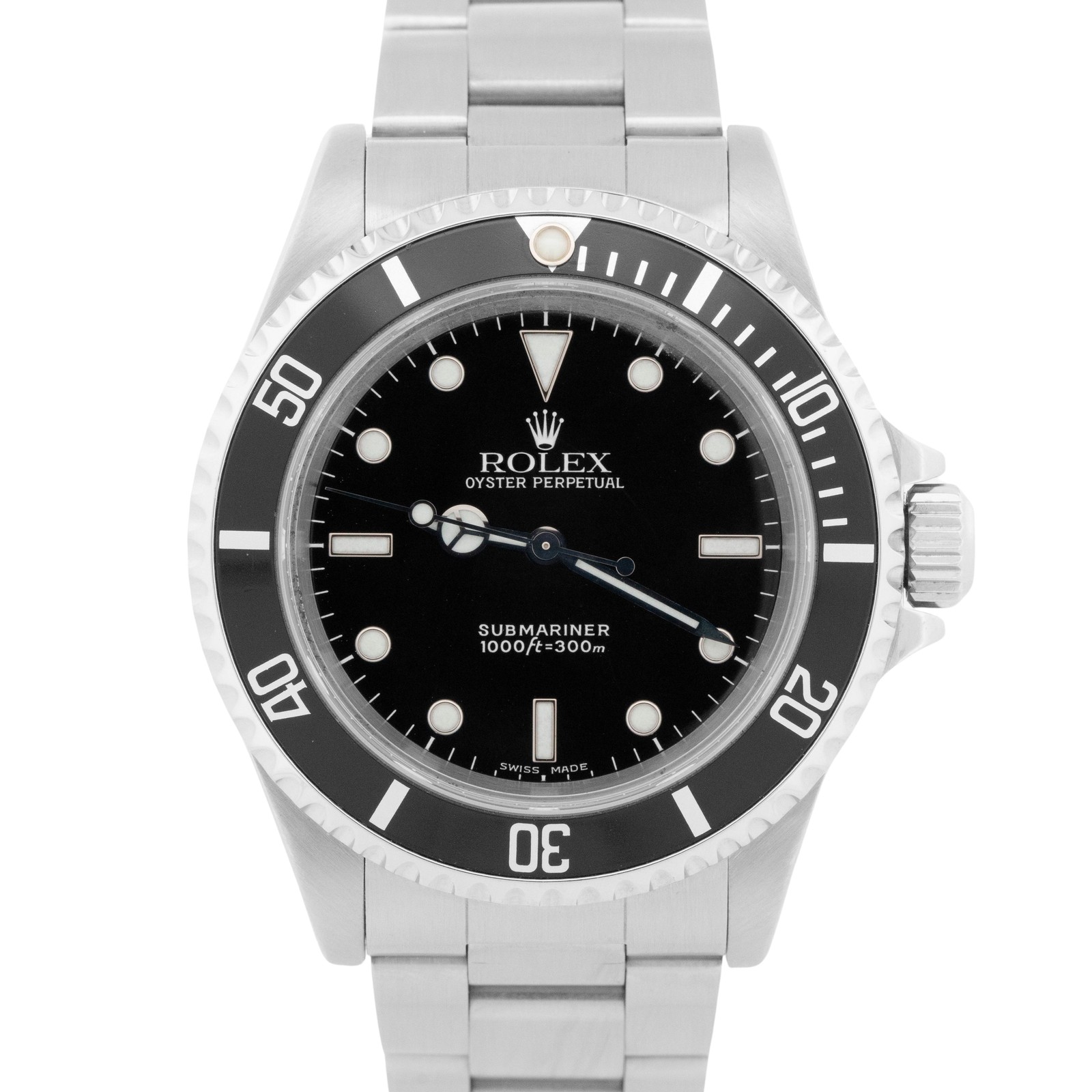 Rolex No-Date Submariner BLACK 40mm Stainless Steel 40mm Oyster 14060 Watch