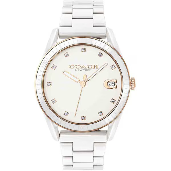 Coach PRESTON 36mm WH Ceramic WH Dial Genuine Product 14503263