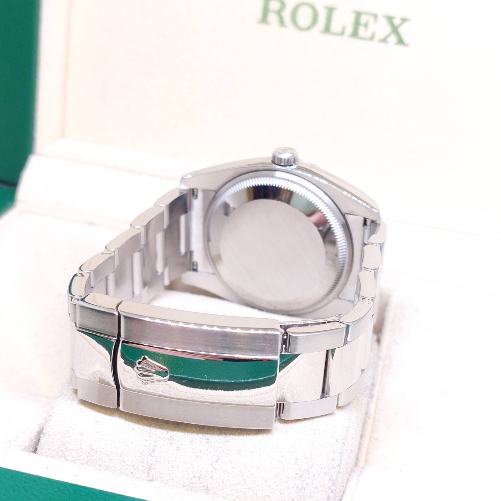Rolex 34mm Black Batons Dial Oyster Perpetual Date REF: 115234 (Box & Cert-2013)