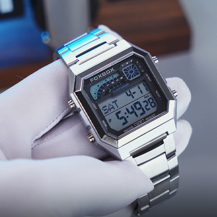 Mens Business Stainless Steel Digital Waterproof Luminous With Date Wrist Watch