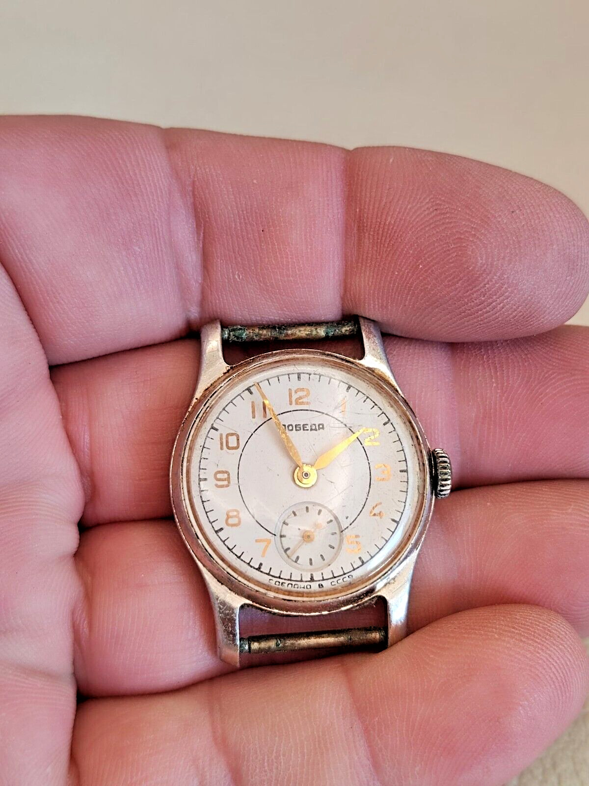 1962 POBEDA PChZ 2602 Vintage Soviet Military Mechanical Men’s Wristwatch, USSR
