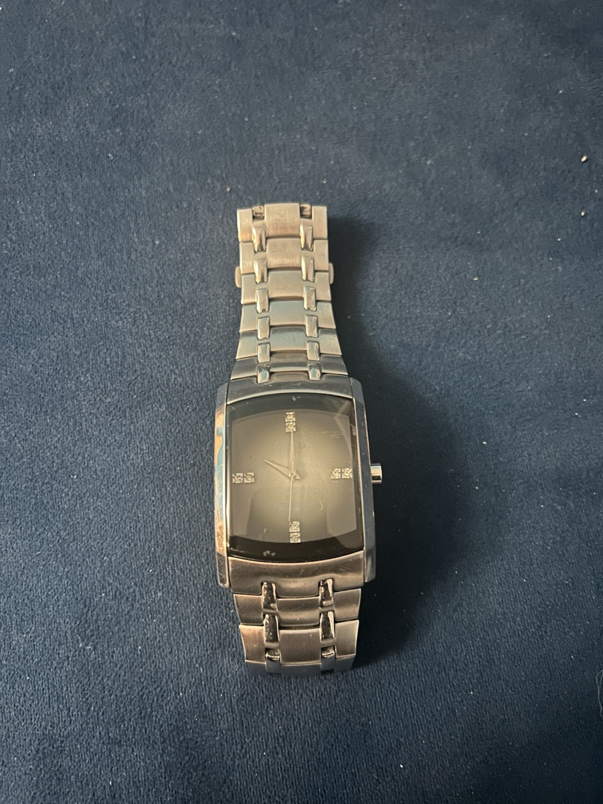 Armitron Steel Watch Men 33mm Silver Tone Black Gray Ombre Dial