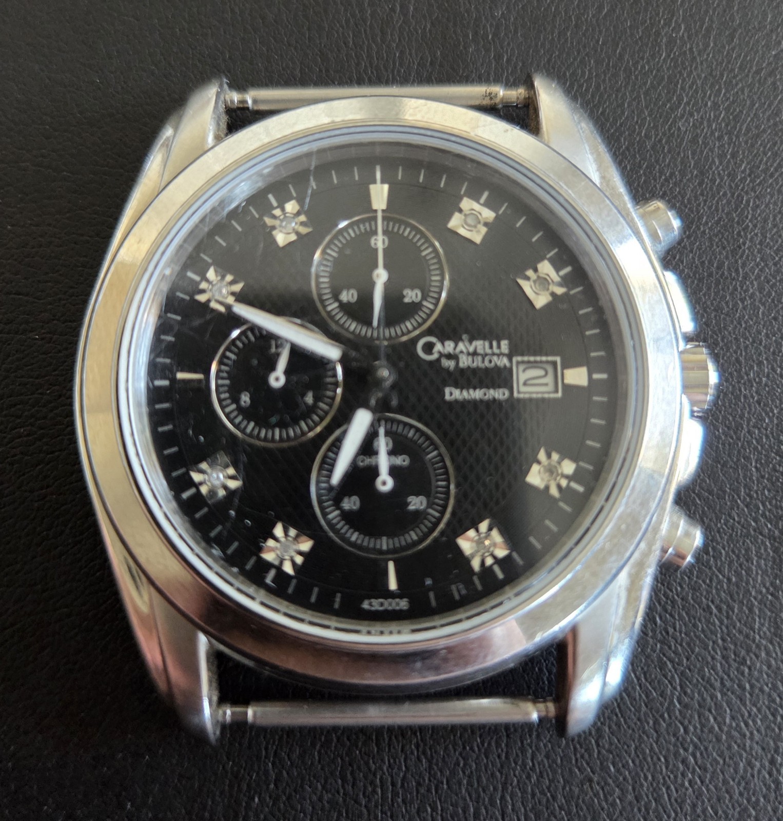 Caravelle Bulova Chronograph Watch Men 42mm 43D006 No Watch Band New Battery