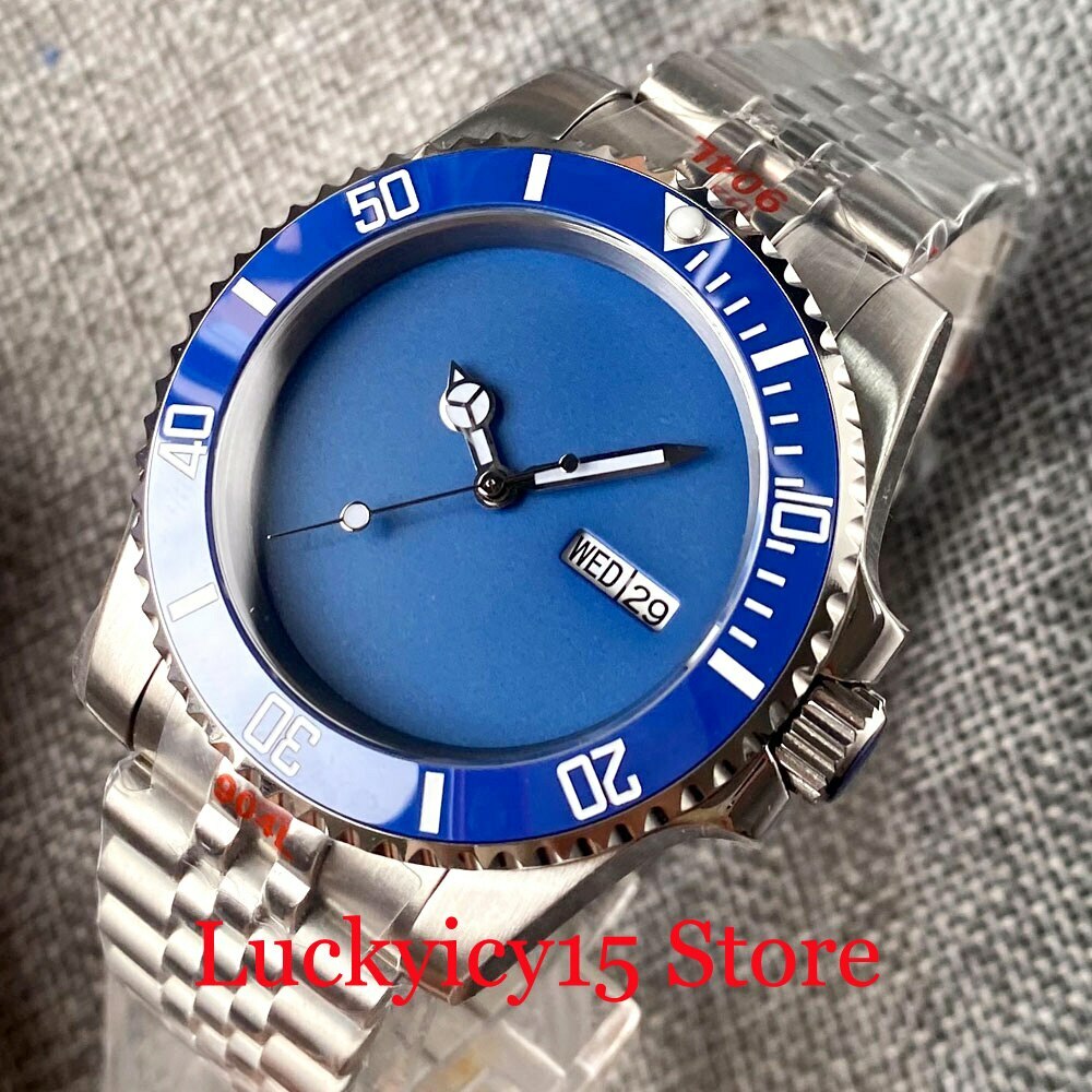 40MM Japan NH36 Movement Automatic Men Watch Blue/Yellow/White/Black/Green Dial