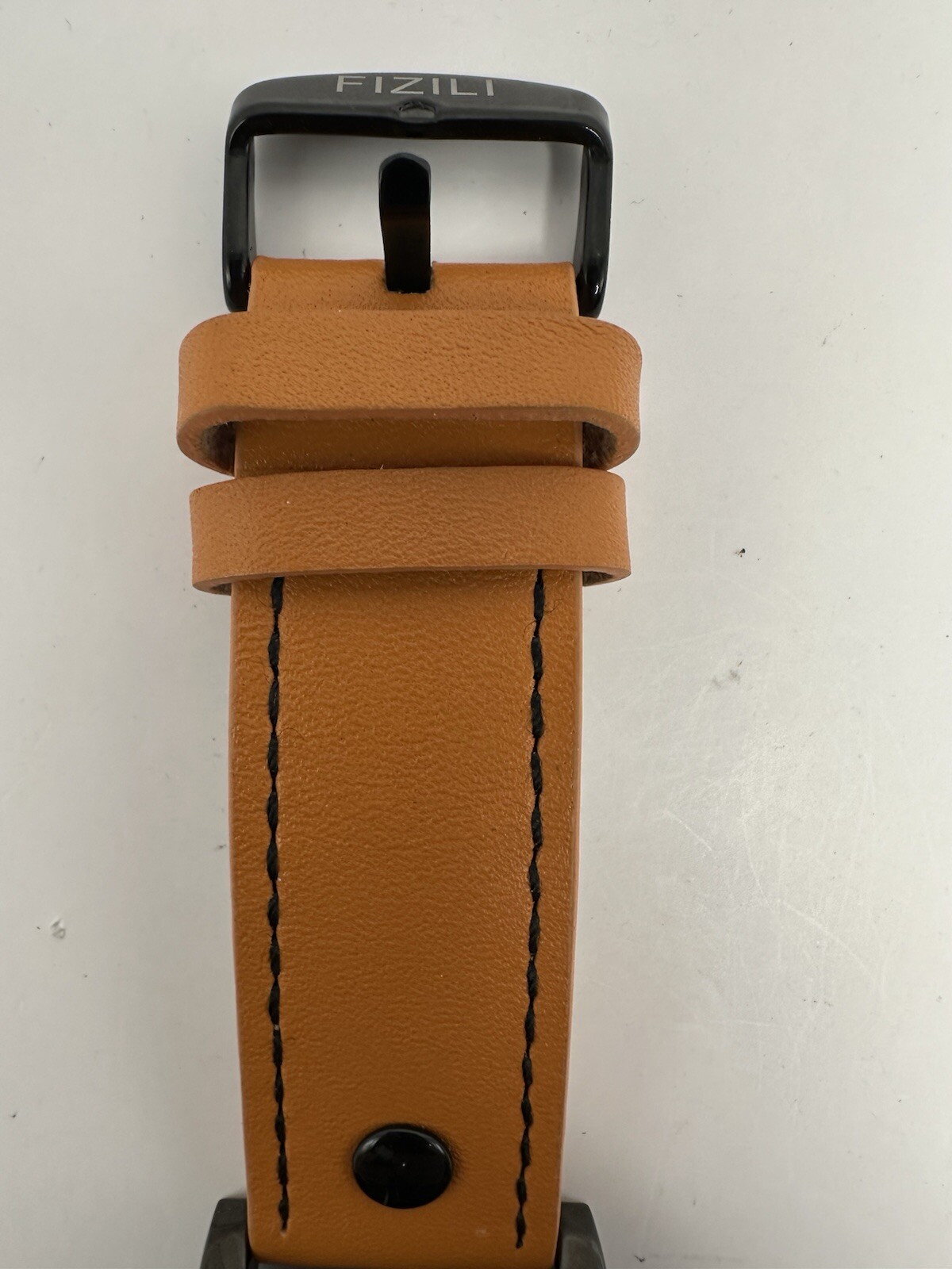 Fizili MWA010 Mens Watch New Battery 45MM 8.75″ Orange Leather Band F7