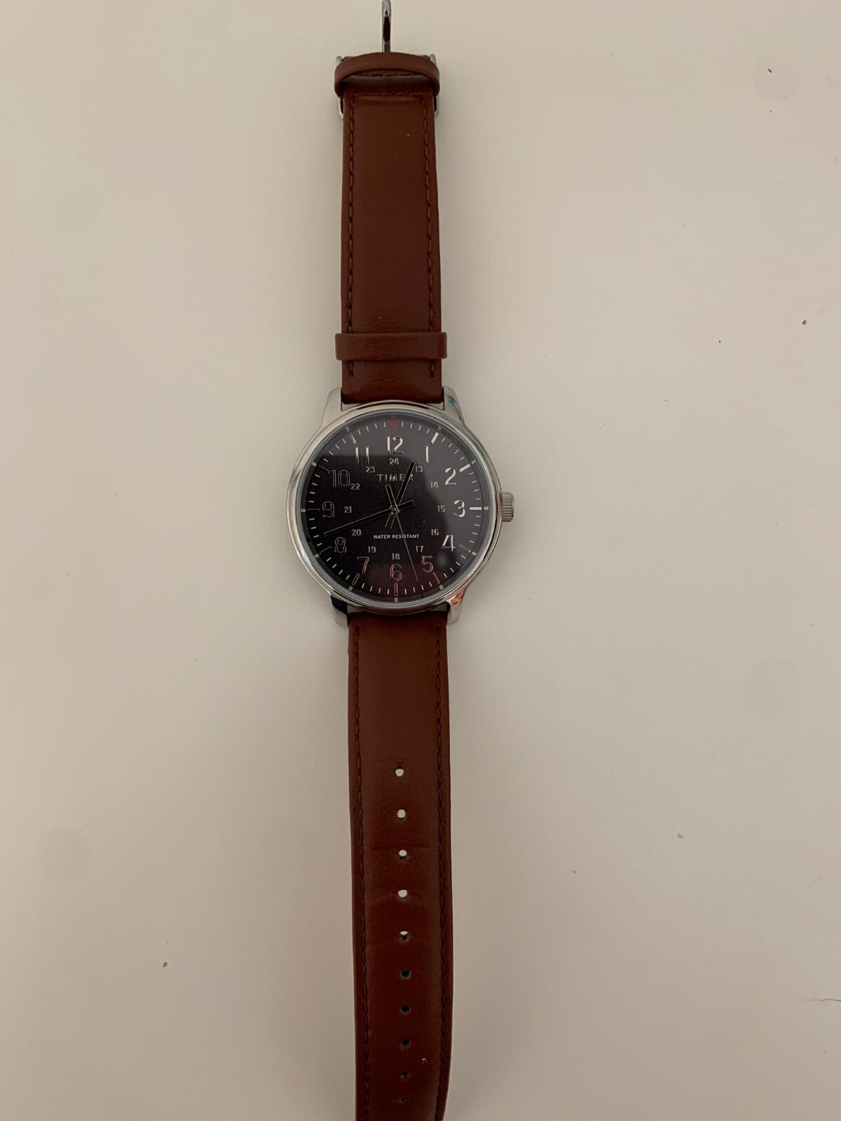 Timex Mens Watch Leather Band Black TW 2R85700