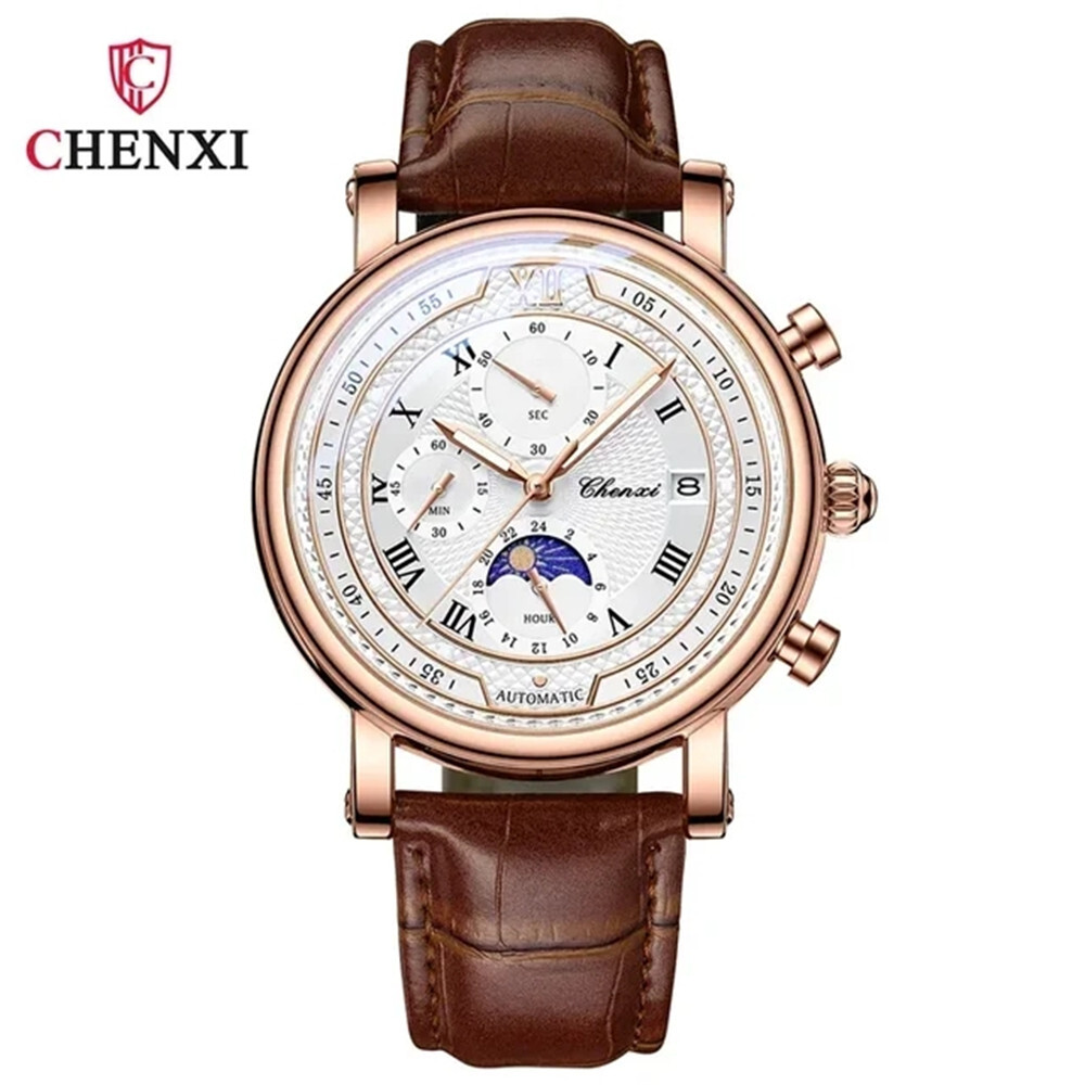 CHENXI Watch Male Roman Numeral Chronograph Wristwatch Luminous Men Quartz Watch