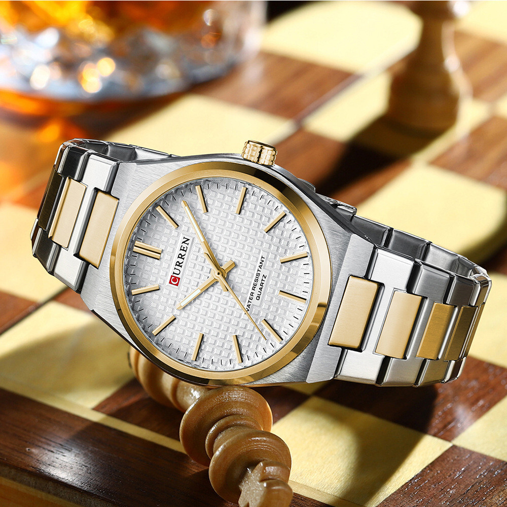 CURREN Men Quartz Watch Luxury Steel Wristwatch Luminous Sport Watch Males Watch