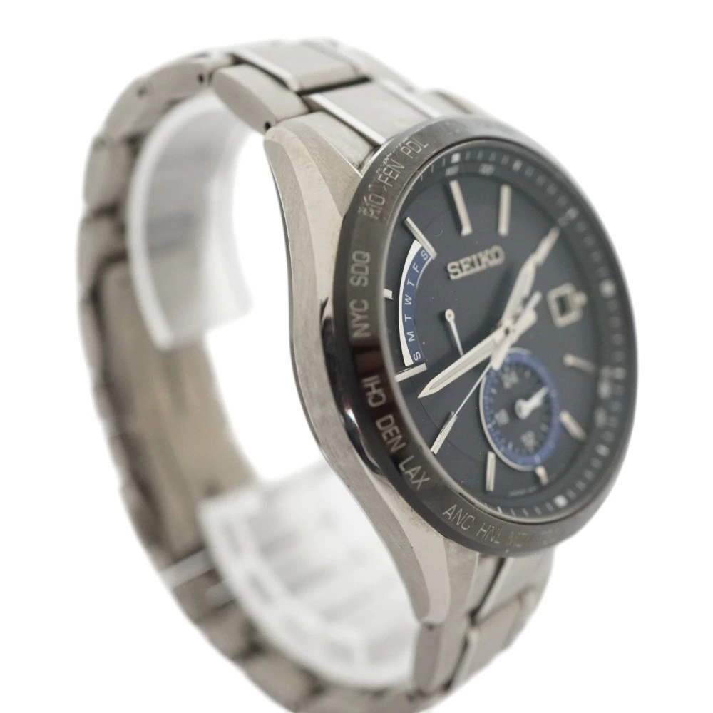 Seiko Flight Expert 8B63-0AB0 Titanium Men’s Watch Sapphire Glass Used