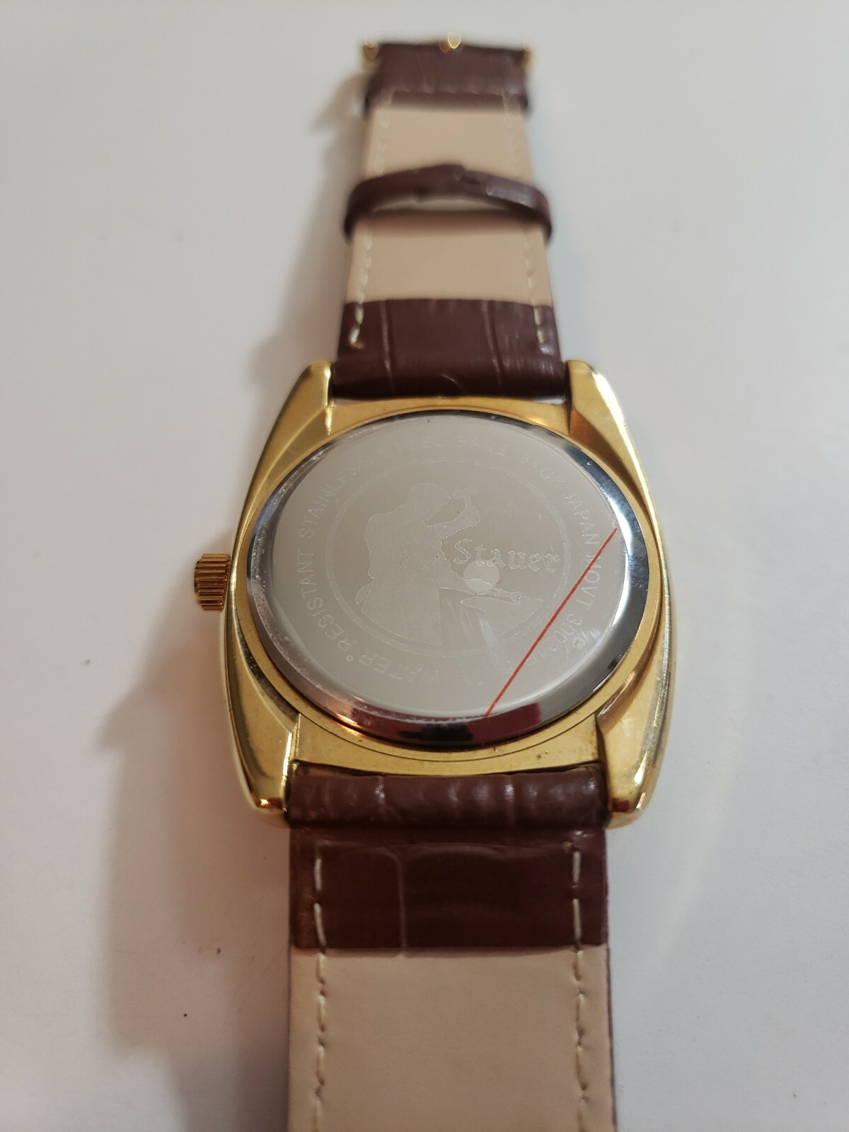Stauer Men’s Gold Plated Stainless Silver Water Resistant JPN Movement. 30021B