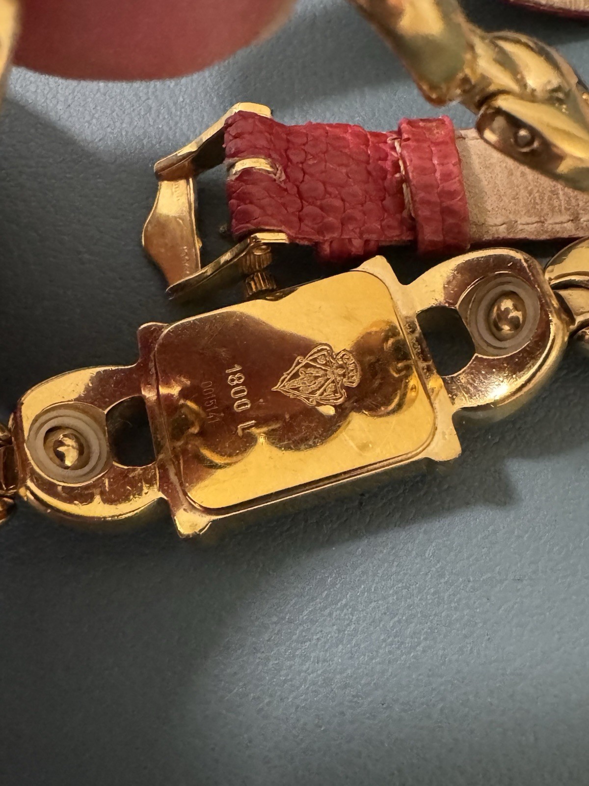 Gucci Change Belt Swiss Made Quartz Rectangle Watch w/ Box, Black/Red Straps