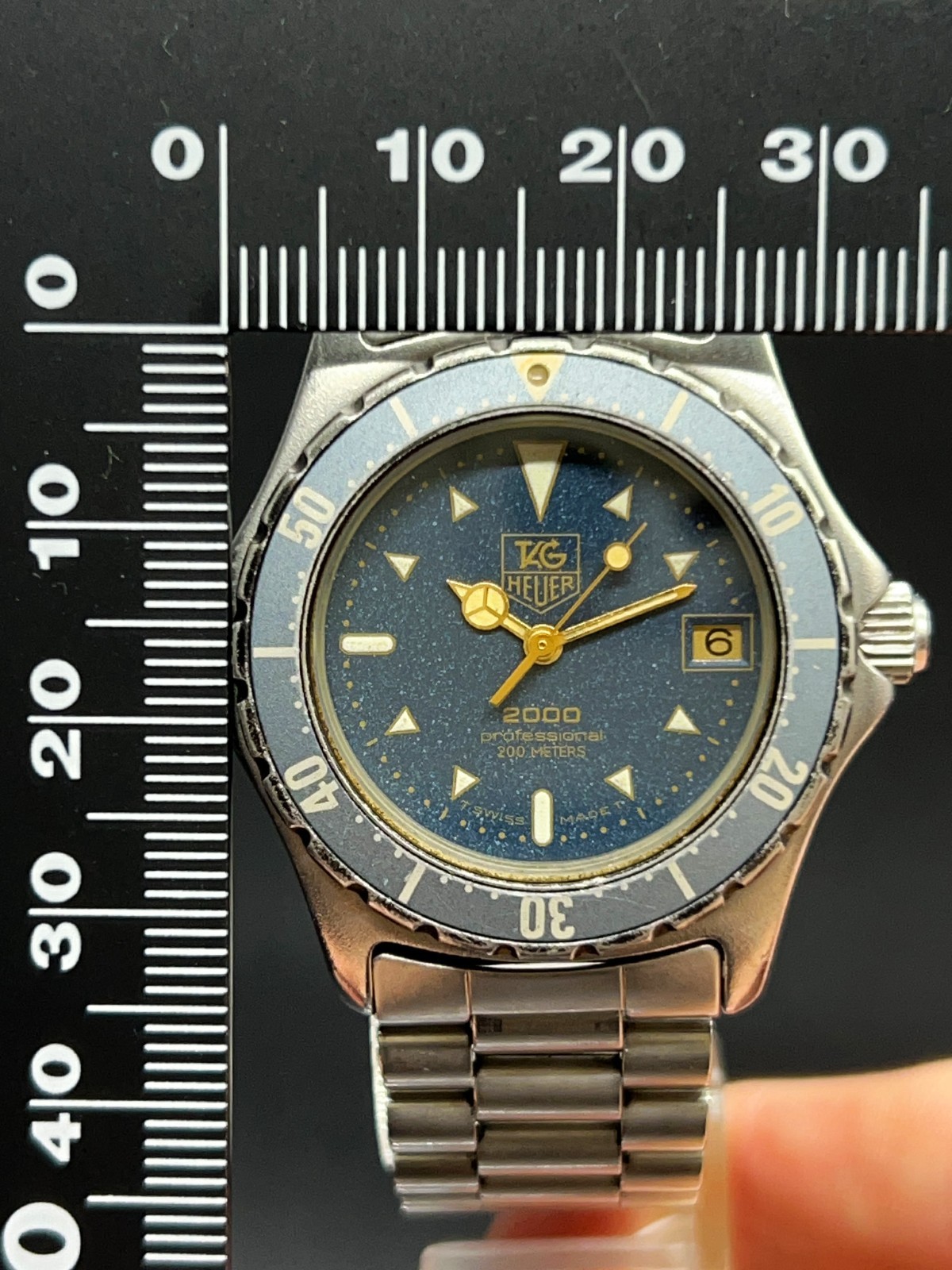 *N MINT* Vintage TAG Heuer 2000 Professional 972.613 Moondust Navy Men’s Quartz