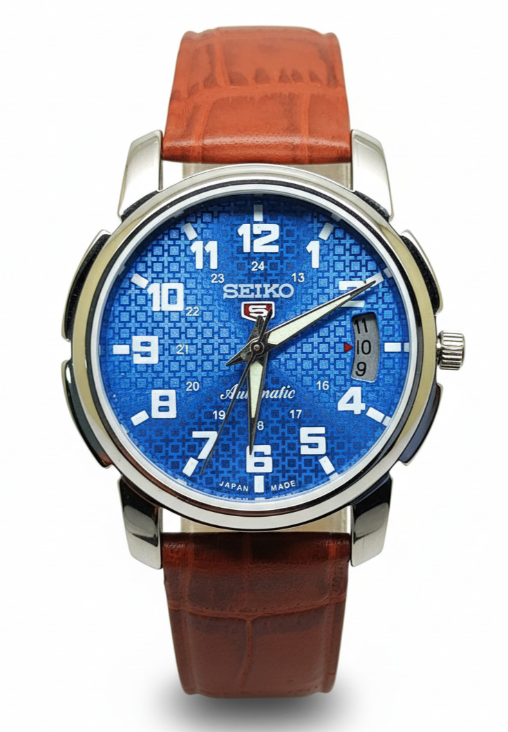 Refurbished Automatic Men’s Watch Day Date | Classic Vintage Style Leather Strap