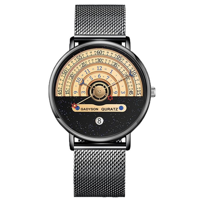Cool Stylish Men Steel Stainless Quartz Mesh Watch High-Quality Waterproof Gift