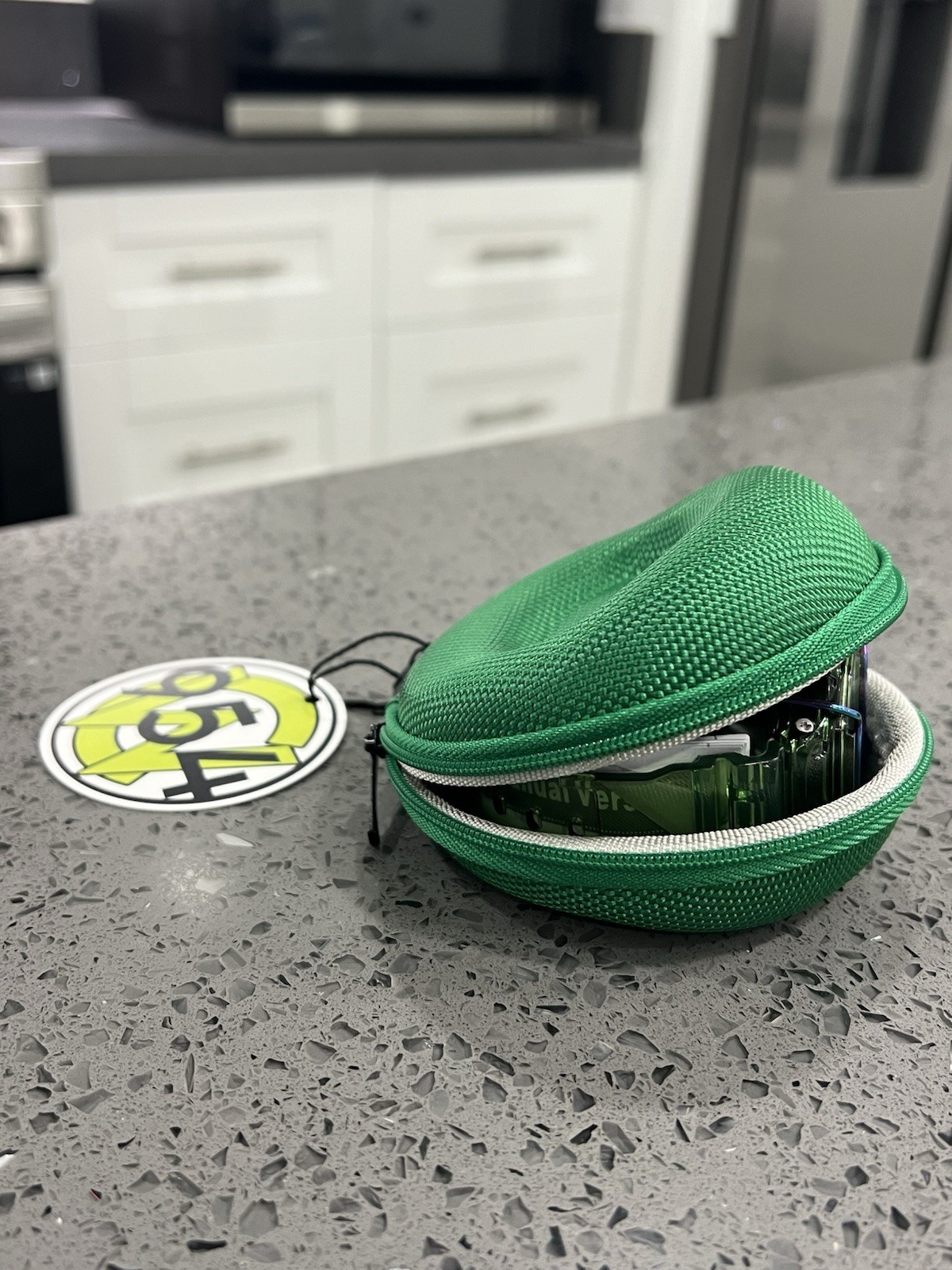 Gshock DW5600 Mod Custom Skmei Watch Clear Green Black Dial / Green Travel Case