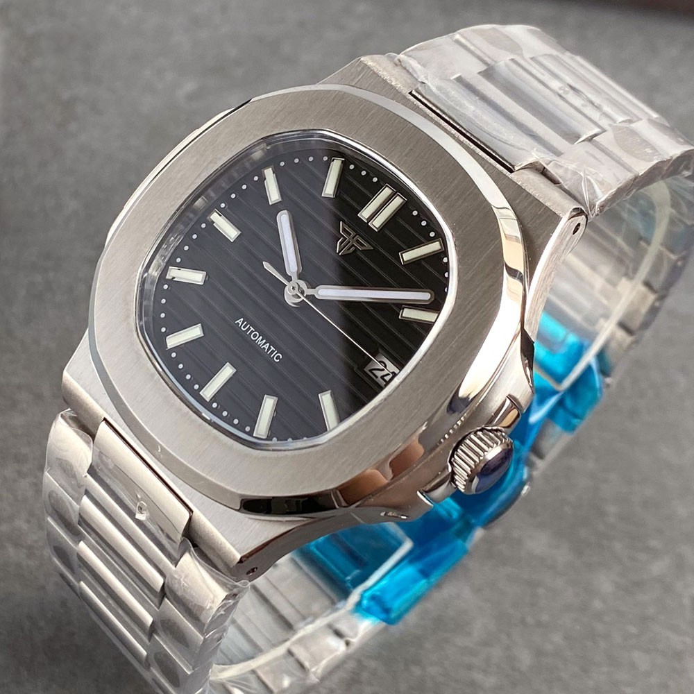 Tandorio 40mm Business Square Sapphire 20ATM Lume Automatic NH35A Men Watch Date
