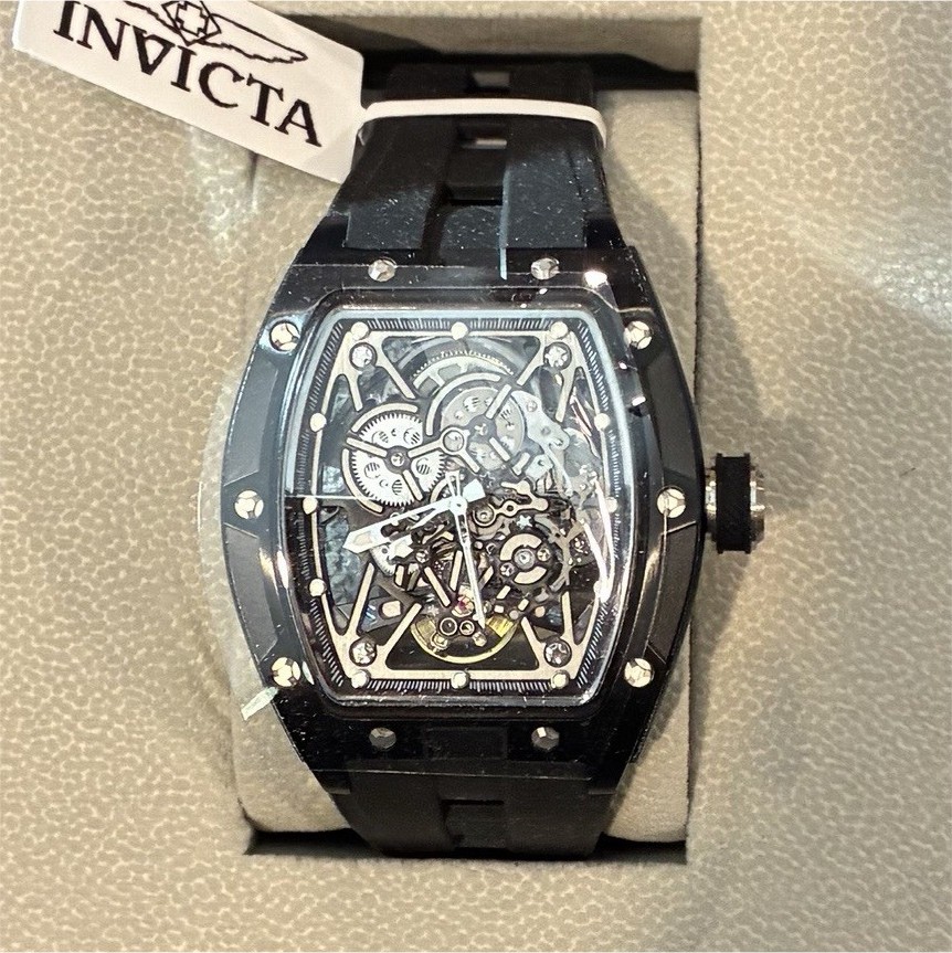 Invicta S1 Rally Men’s Automatic Skeleton Tonneau 48mm Black 30m Box Papers