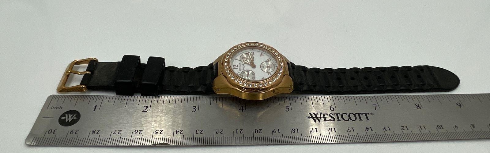 Invicta Angel Model 1645 Women’s Gold Tone Watch. White Dial. Silicone Band.