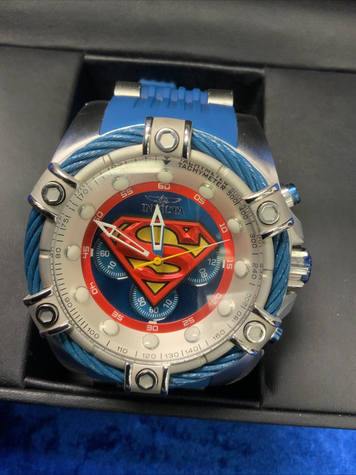 Invicta DC Comics Pro Diver Men’s 50mm Superman Limited Edition Blue Watch box