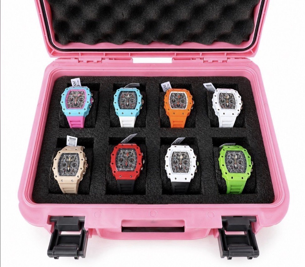 Invicta Racing Miami 8 Watch Bundle – Pink Case Signed by F2 Drivers 43mm LE 220