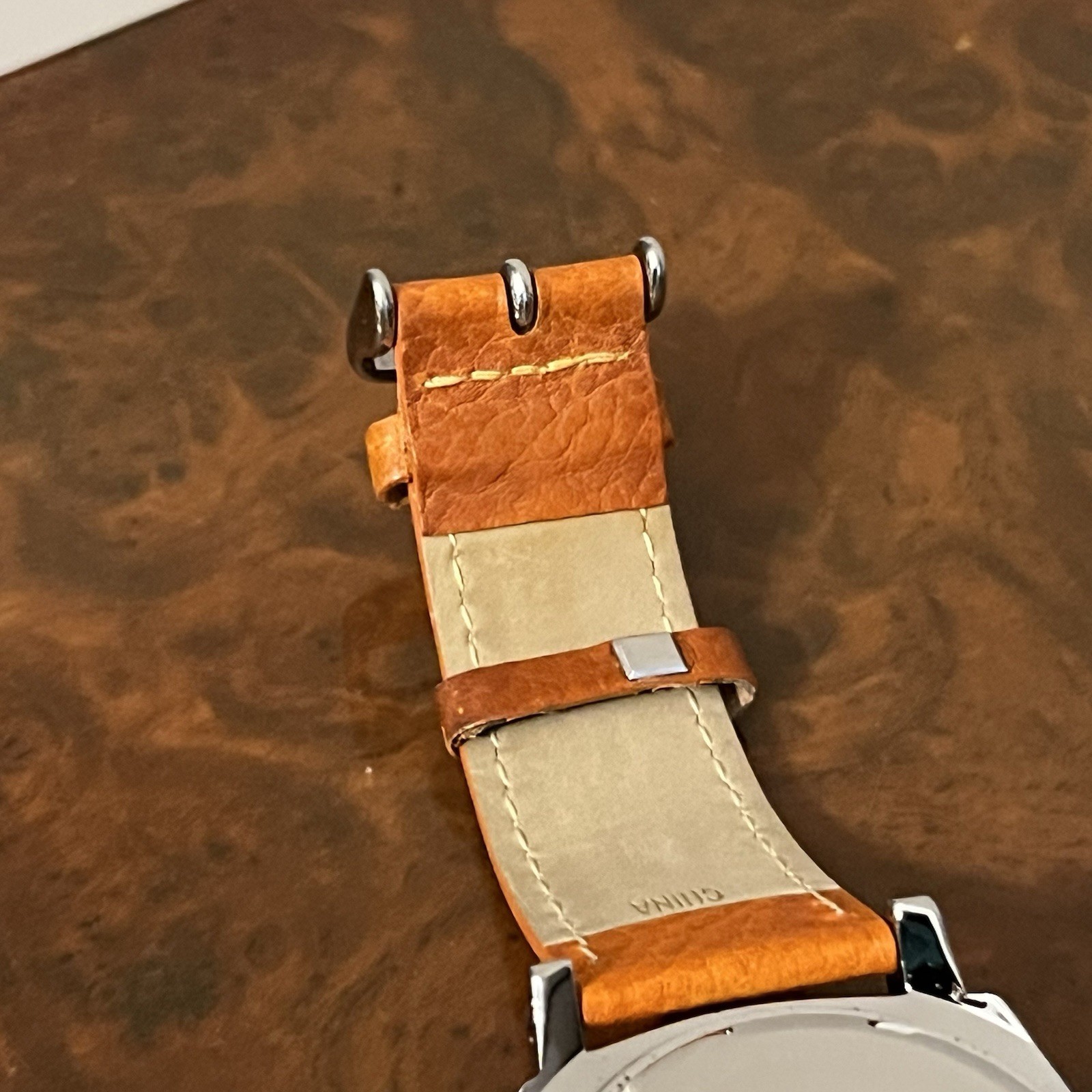 Joan Rivers Watch Women Blue Orange Silver Tone Leather Classics Chunky Vintage