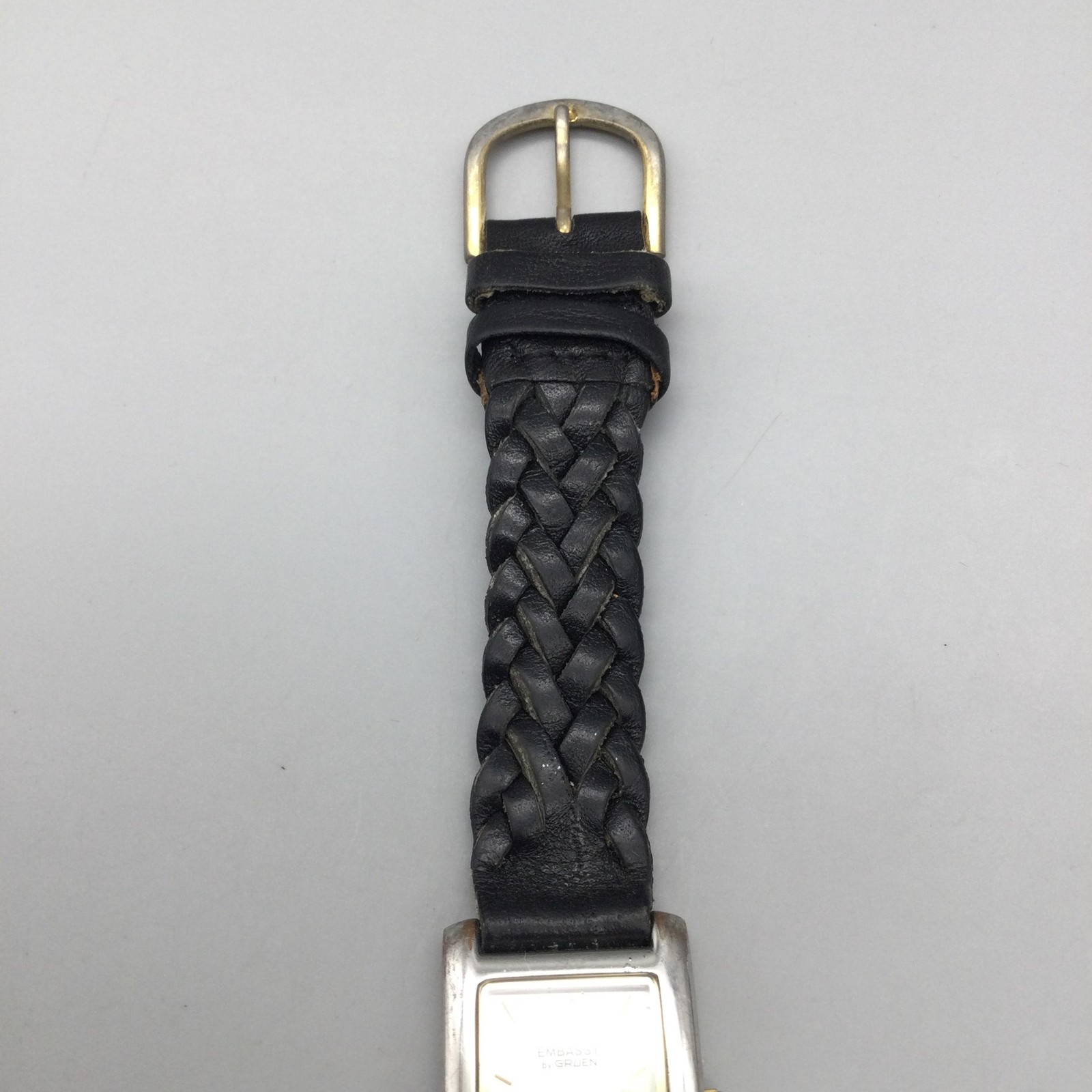 Embassy by Gruen Watch Womens 21mm Silver Tone Braided Leather New Battery