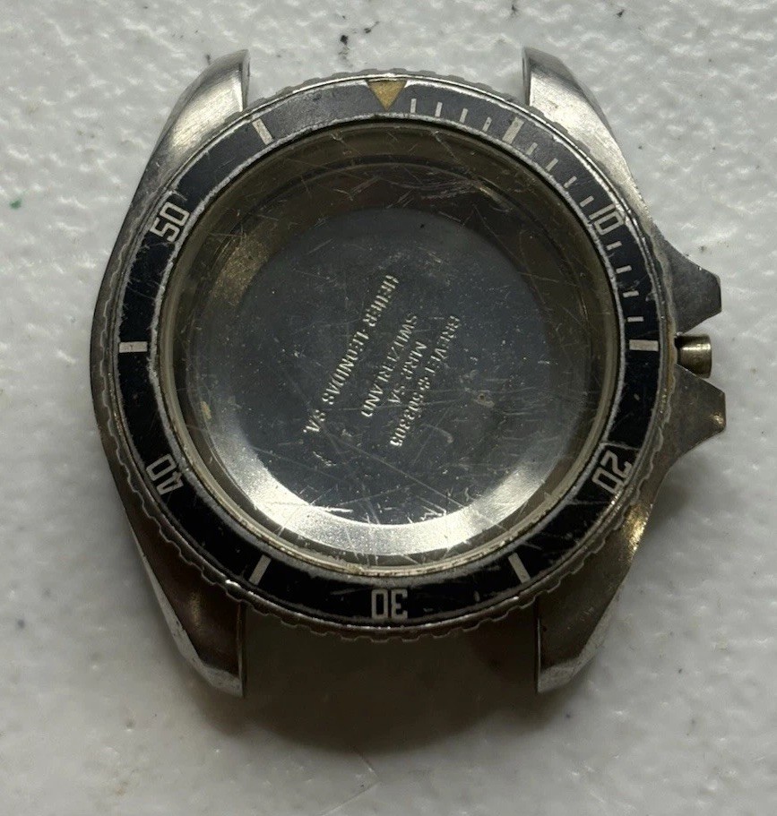 Heuer-Leonidas Ref 844 Caseback w/ Bezel 503305 Brevet Swiss Vintage Diver