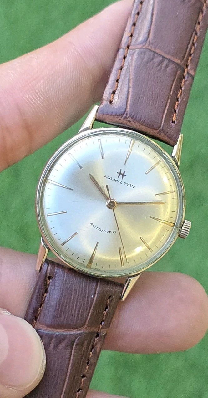 Vintage HAMILTON Automatic 689A 10k RGP Men’s 32mm Watch In Working Condition