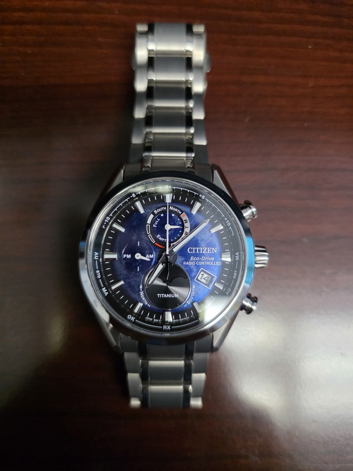 Citizen Tsuki-Yomi A-T BY1010-57L Titanium Perpetual Calendar Moon Phase