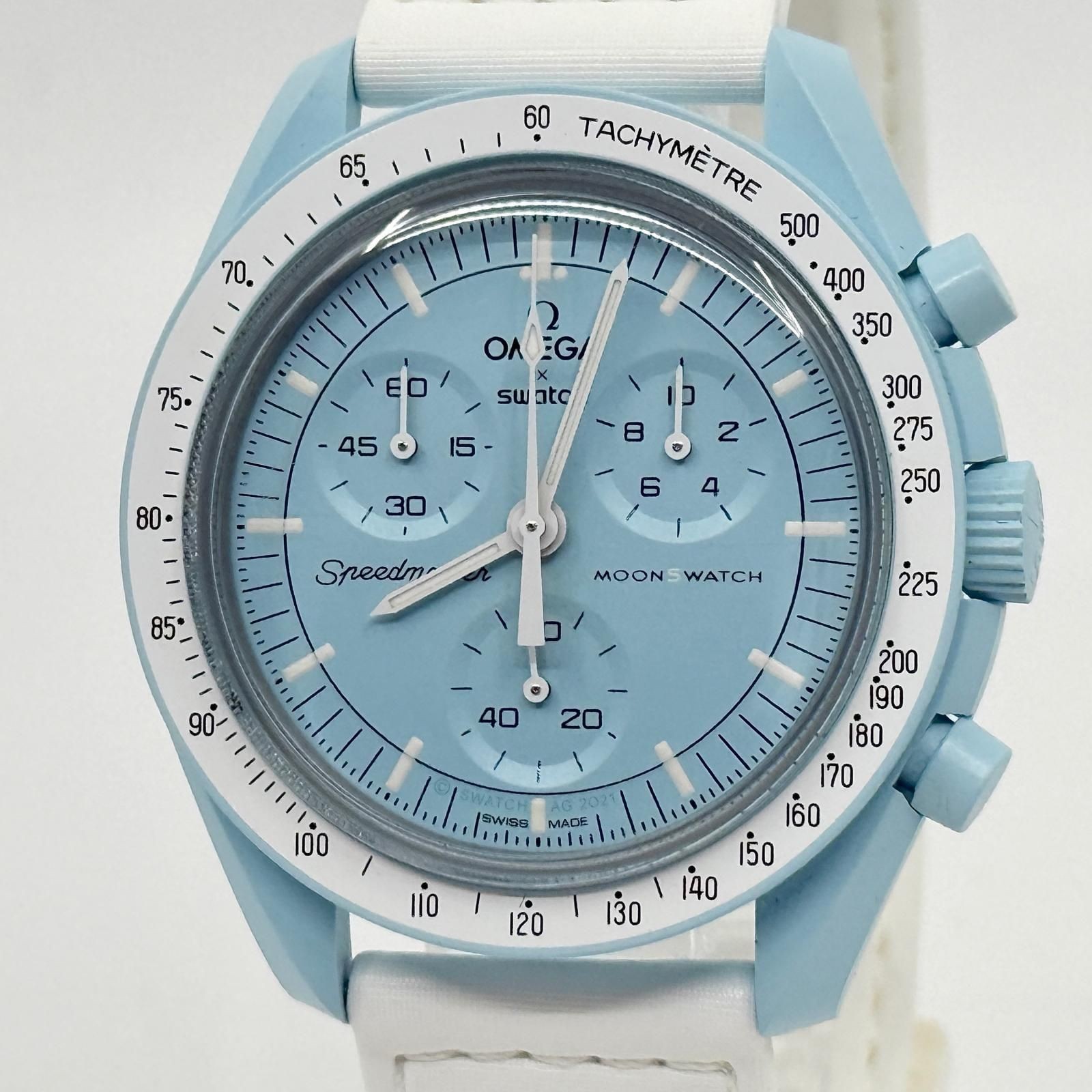OMEGA x Swatch Speedmaster MoonSwatch Light Blue S033L100 Quartz Men’s Watch