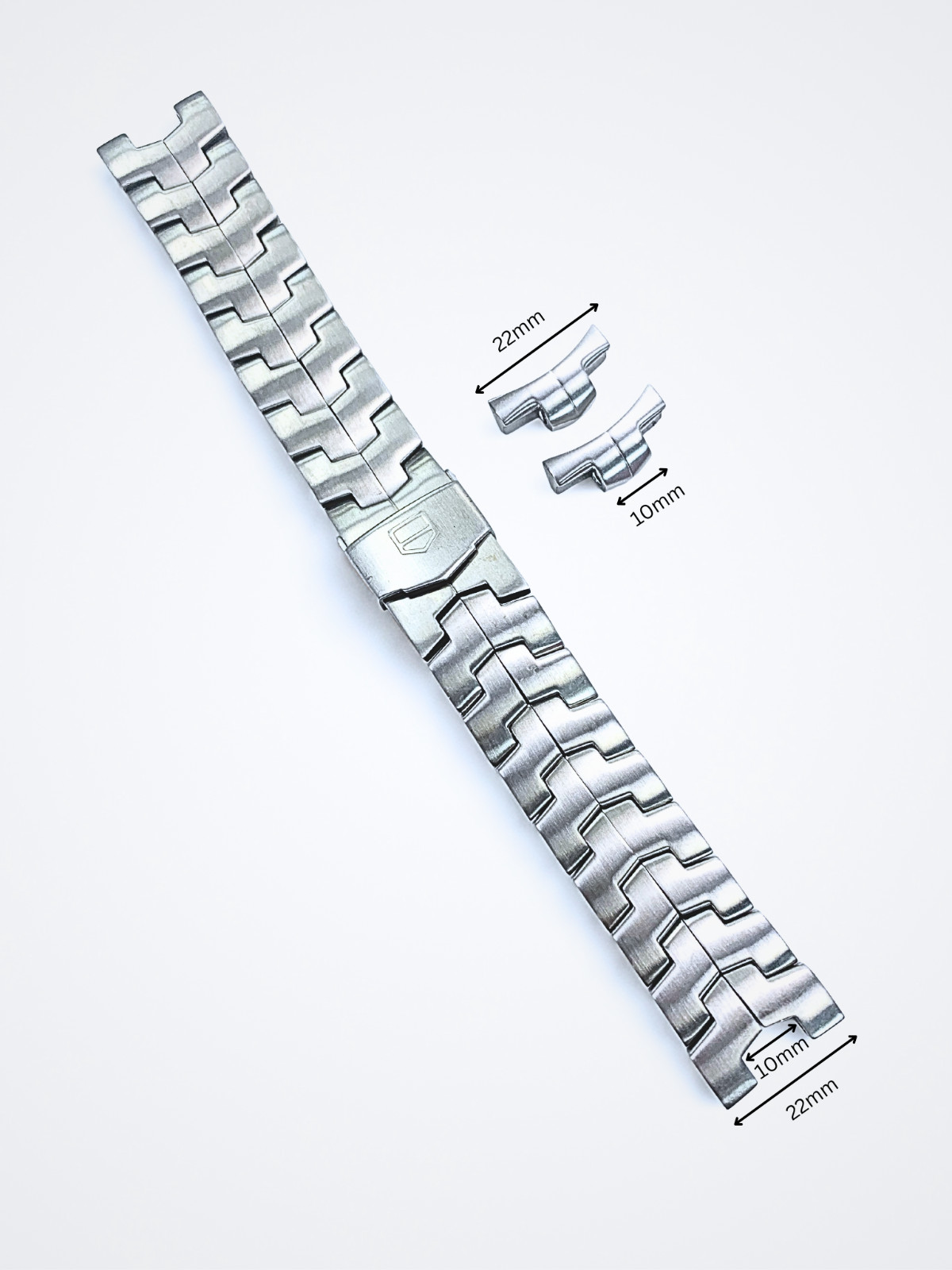 Metal Watch Band – 22mm Width Compatible with TAG – Polished High-Quality
