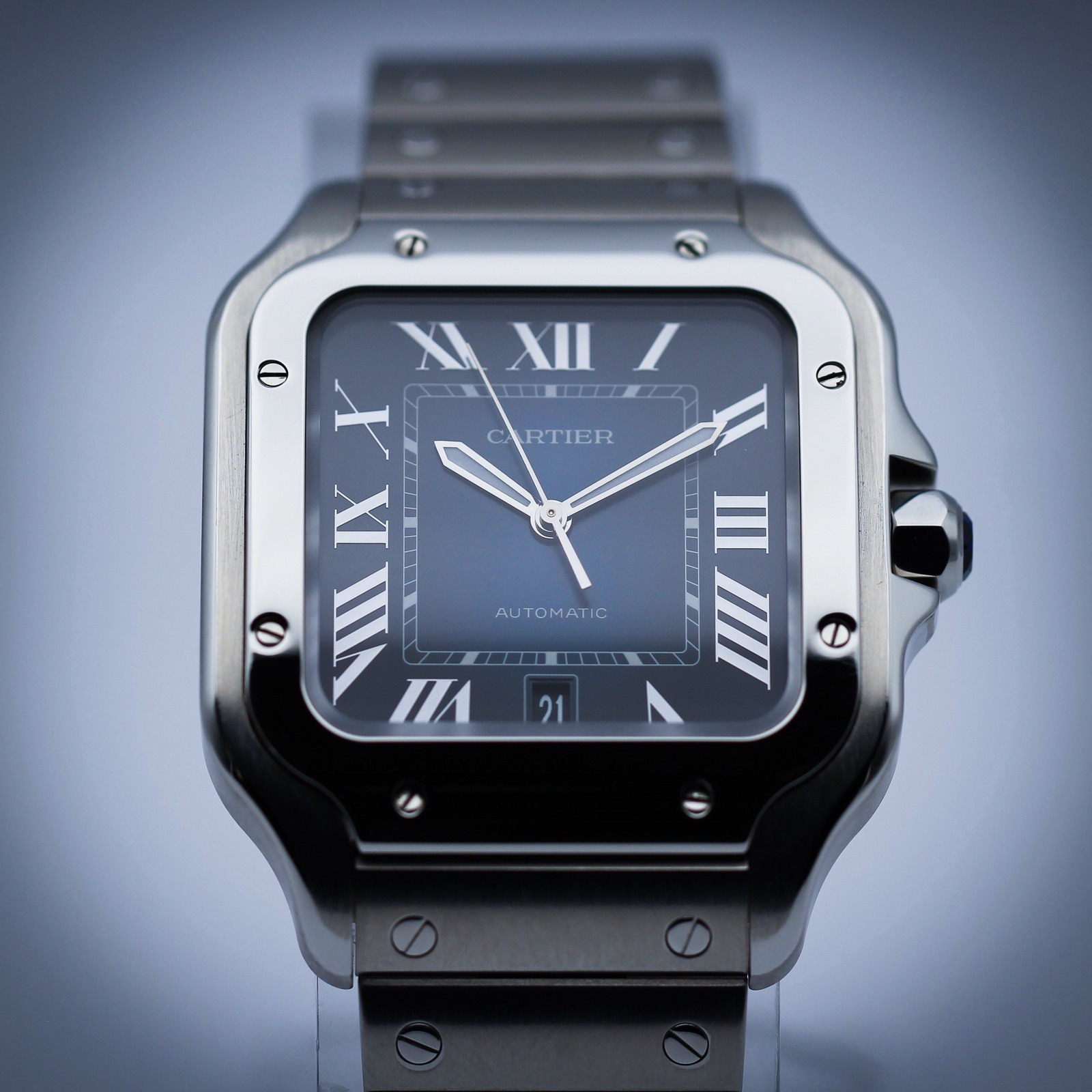 Cartier Santos Large – WSSA0030 – Blue Sunburst Dial – Complete Set – Box/Papers