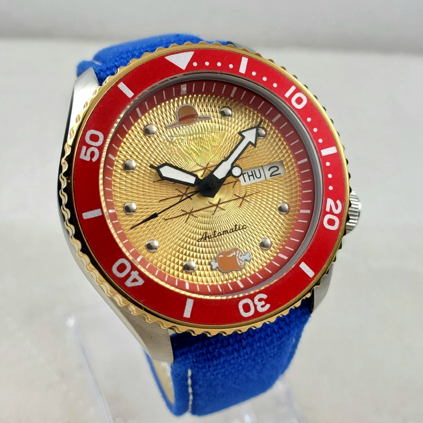 CUSTOM ONE PIECE MONKEY D.LUFFY AUTOMATIC NH36 MOVEMENT MEN’S WATCH NEW