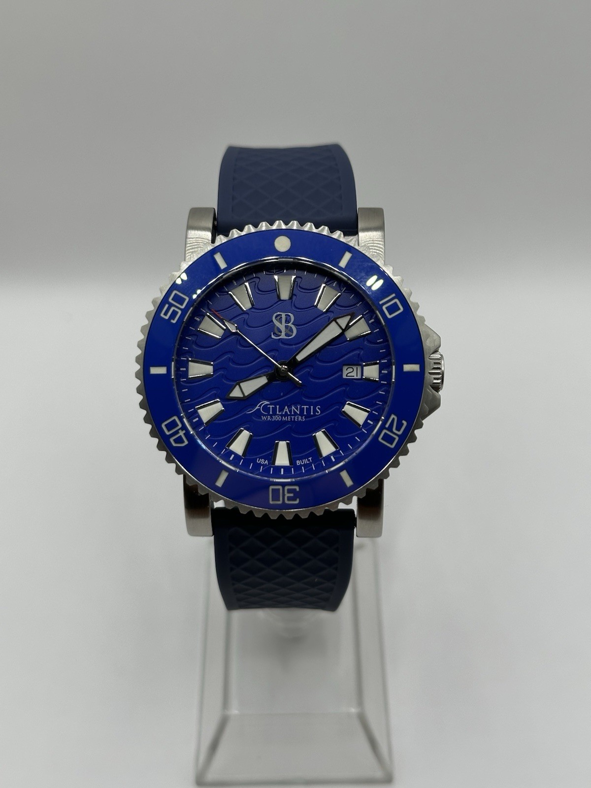 Smith And Bradley Atlantis Sport Dive Watch Diver 44mm With Ritche Strap