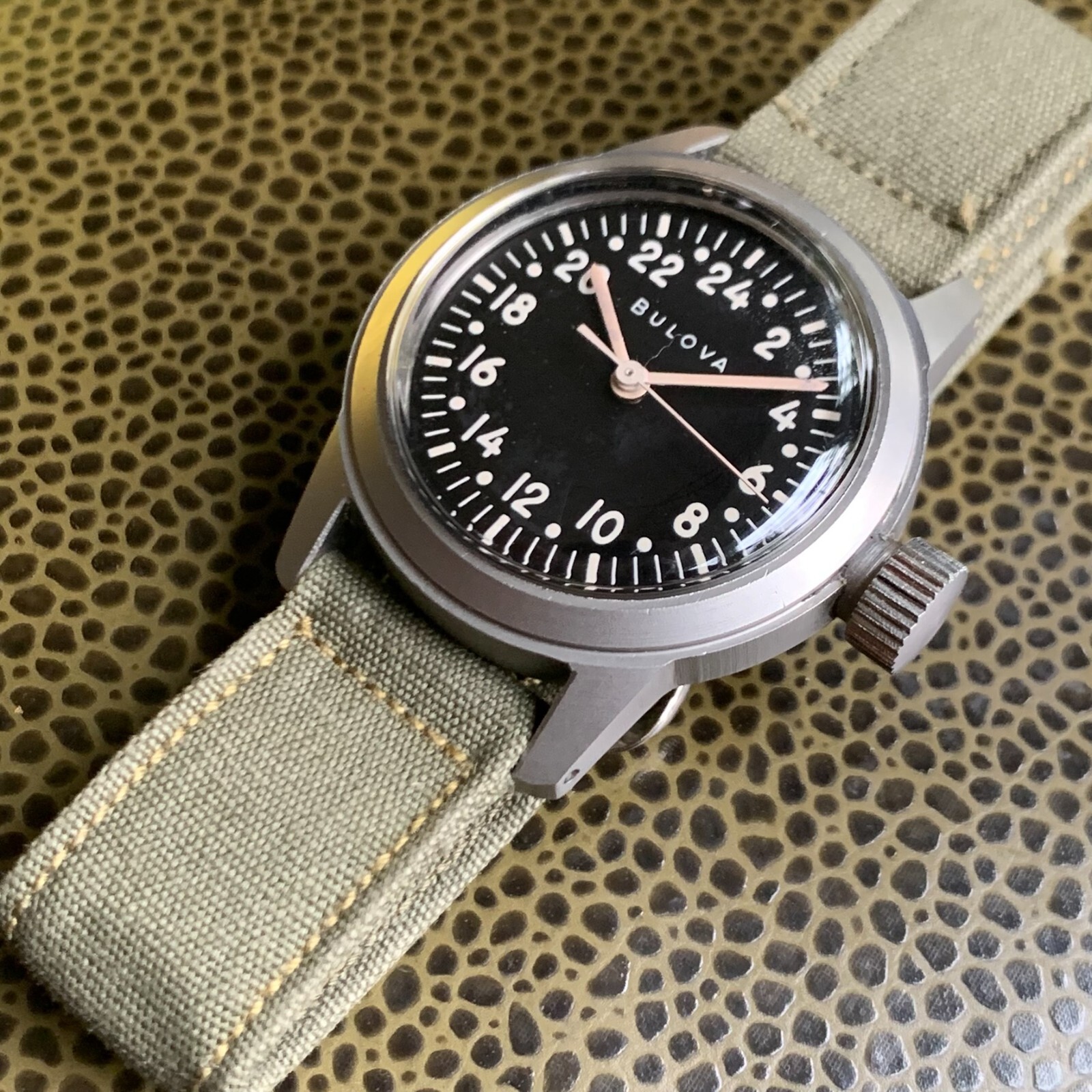 Vintage Bulova A17A Hack MIL-W-6433A True 24 Hour Military Watch – Customized