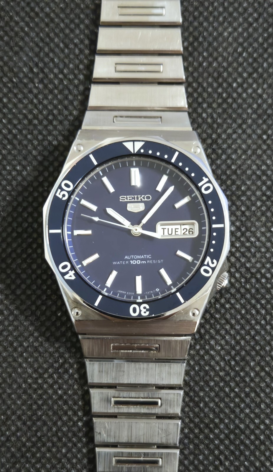 Vintage Seiko 5 6309-730C Blue Dial 17J Automatic Men’s Watch