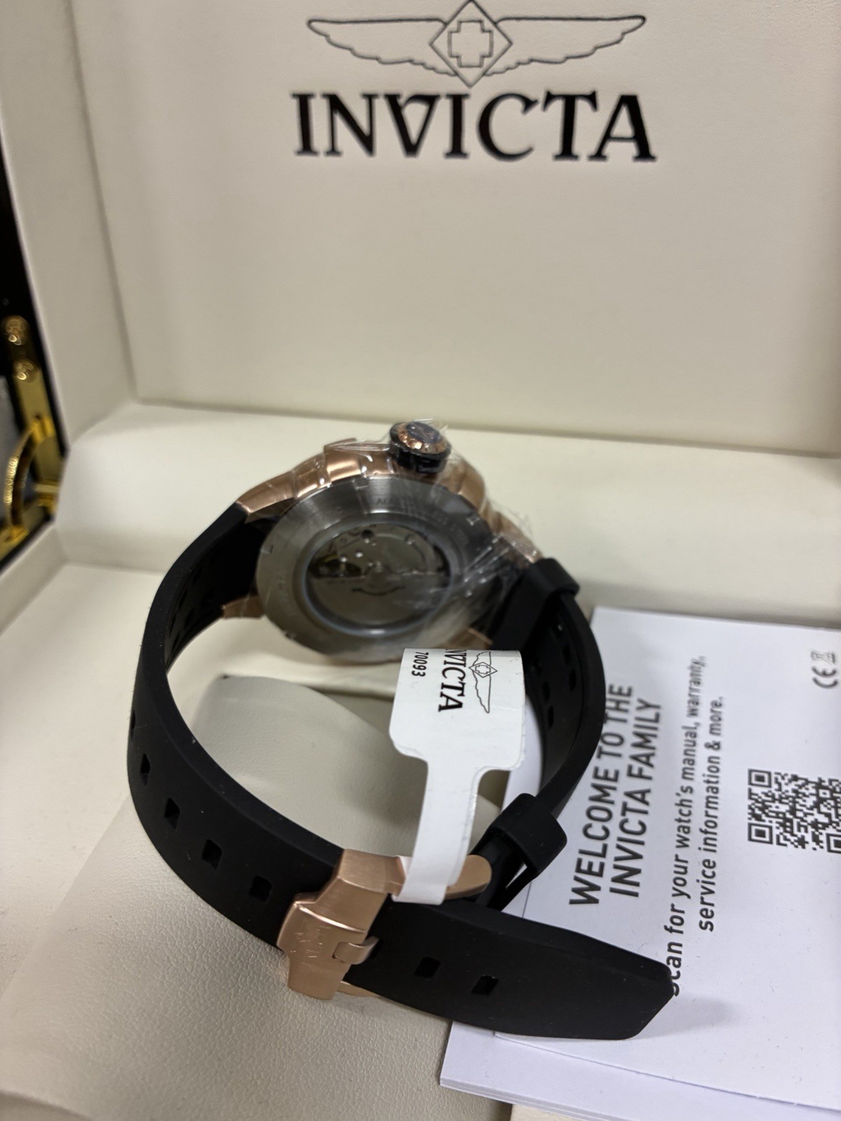 Invicta Celestial Astelis Men’s Automatic Watch 40.2mm Rose Gold Black Strap