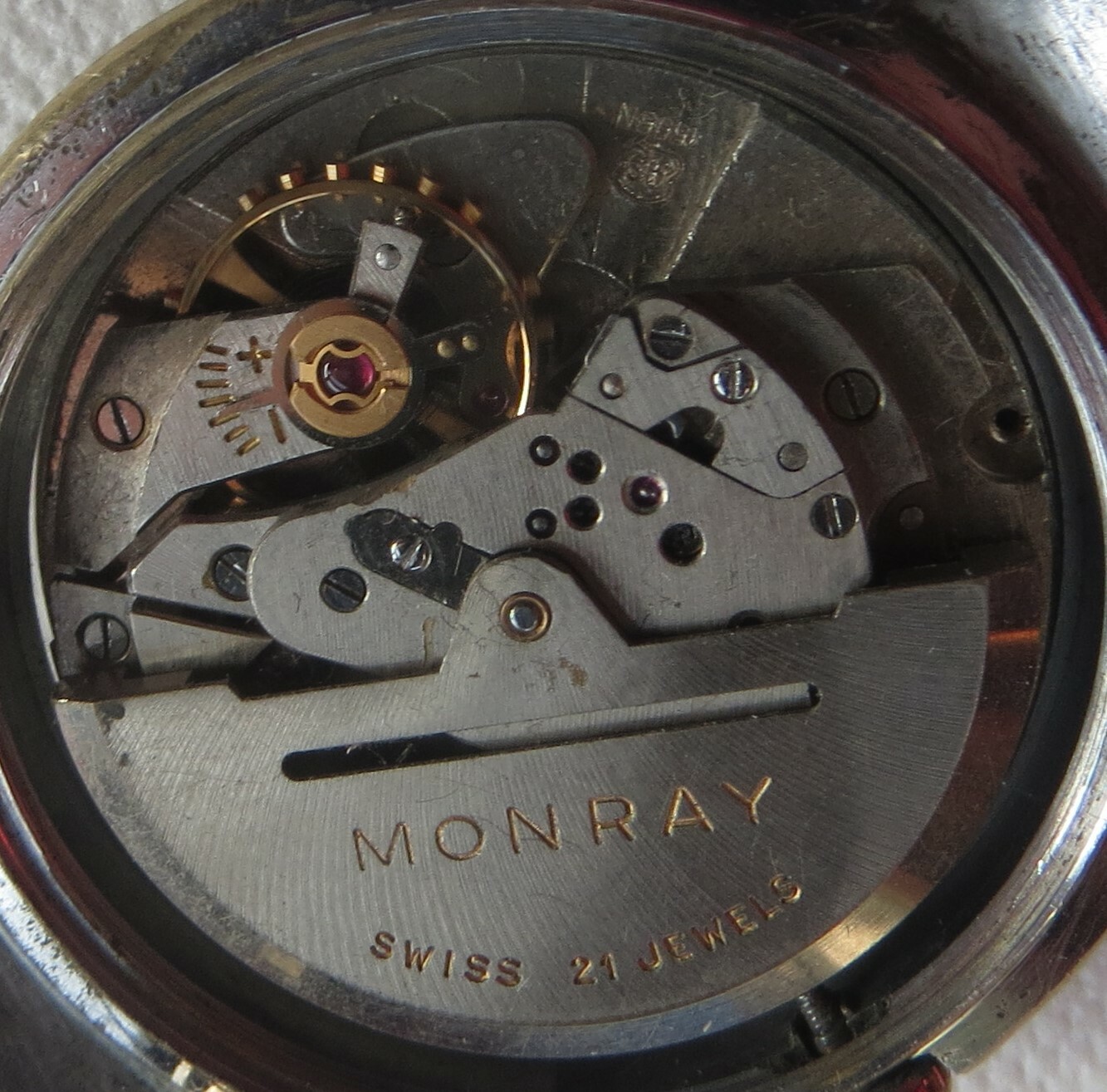 Monray Automatic Date mens wristwatch nickel chromiun case screw cap
