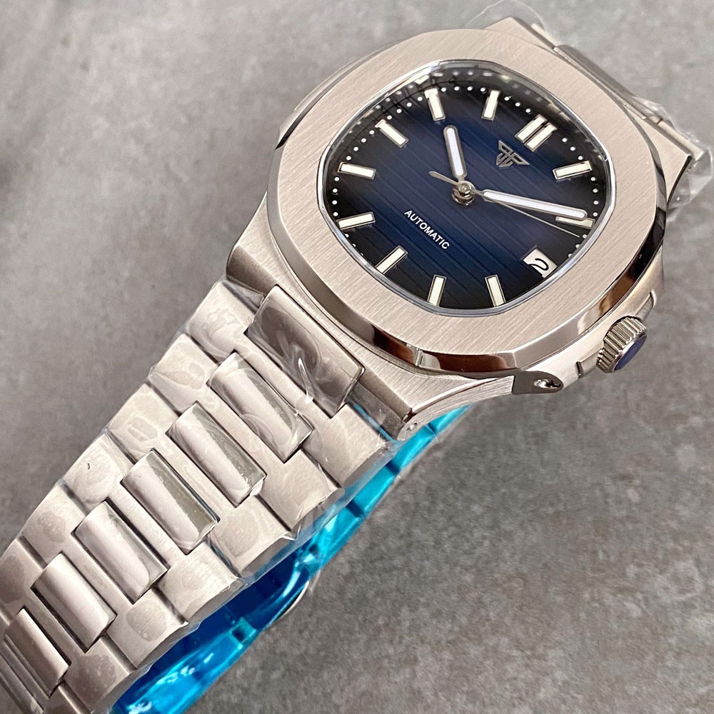 Tandorio 40mm Business Square Sapphire 20ATM Lume Automatic NH35A Men Watch Date