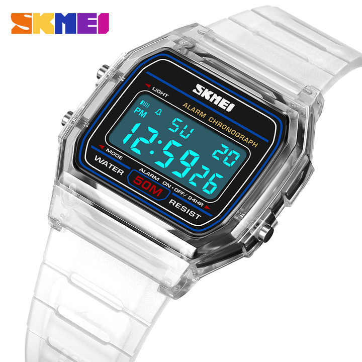 skmei 2056 transparent watch waterproof digital watch UK STOCK fast shipping WHT