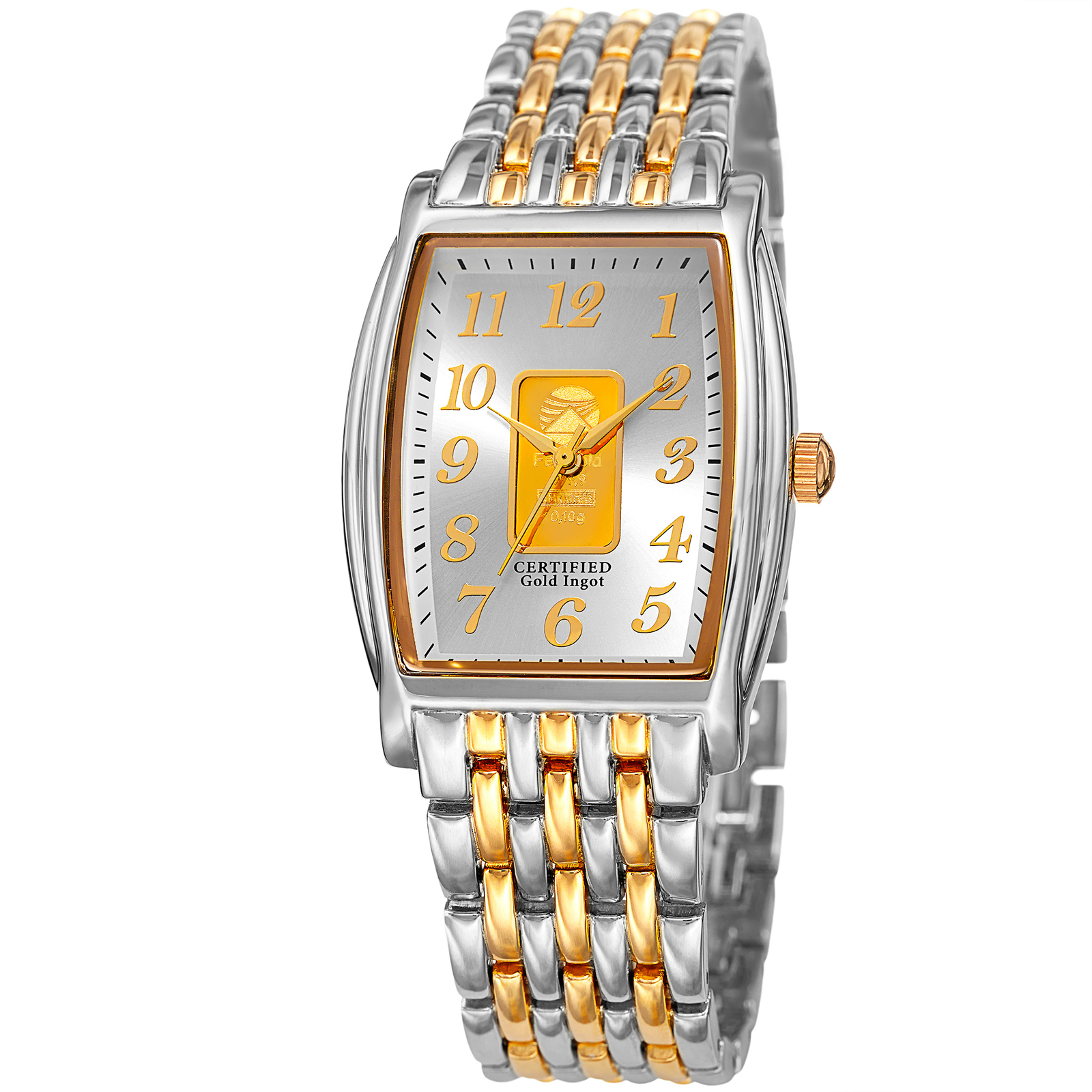 Men’s August Steiner AS8226TTG Certified 0.10G Plate Of Pure Gold Bracelet Watch