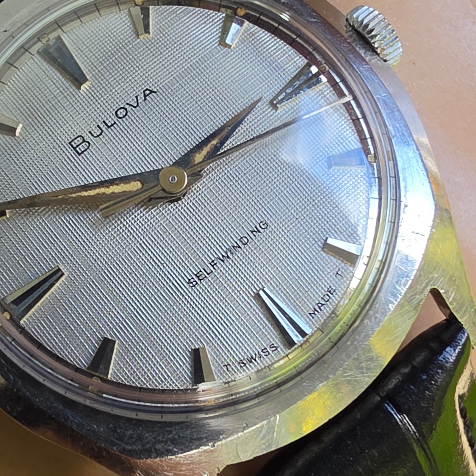 Vintage BULOVA Jet Clipper “AC” men’s automatic watch 11ALAC Linen dial 1965
