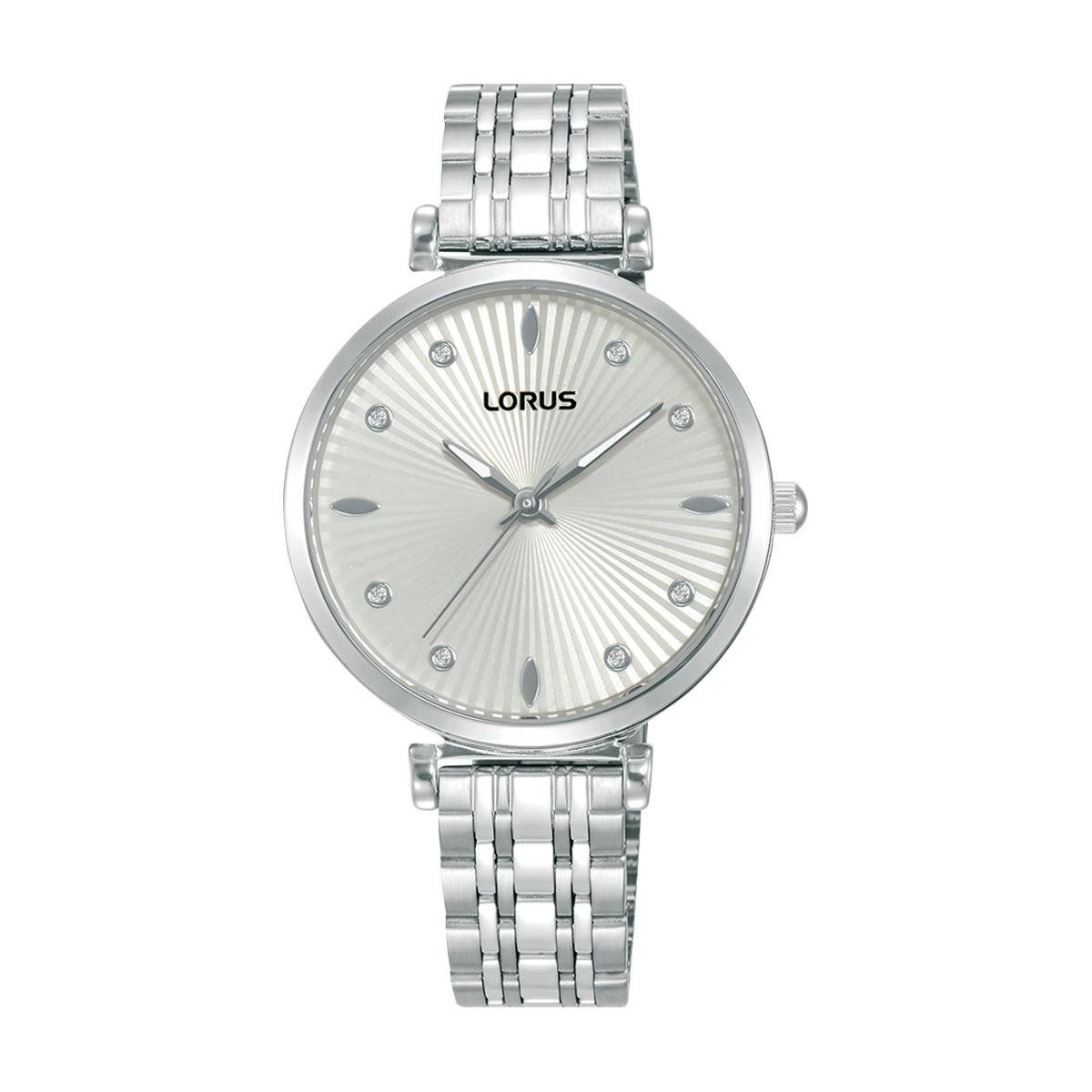 Lorus RG261XX9 Ladies Quartz Silver Tone Crystal Set Dial 2 Year Warranty