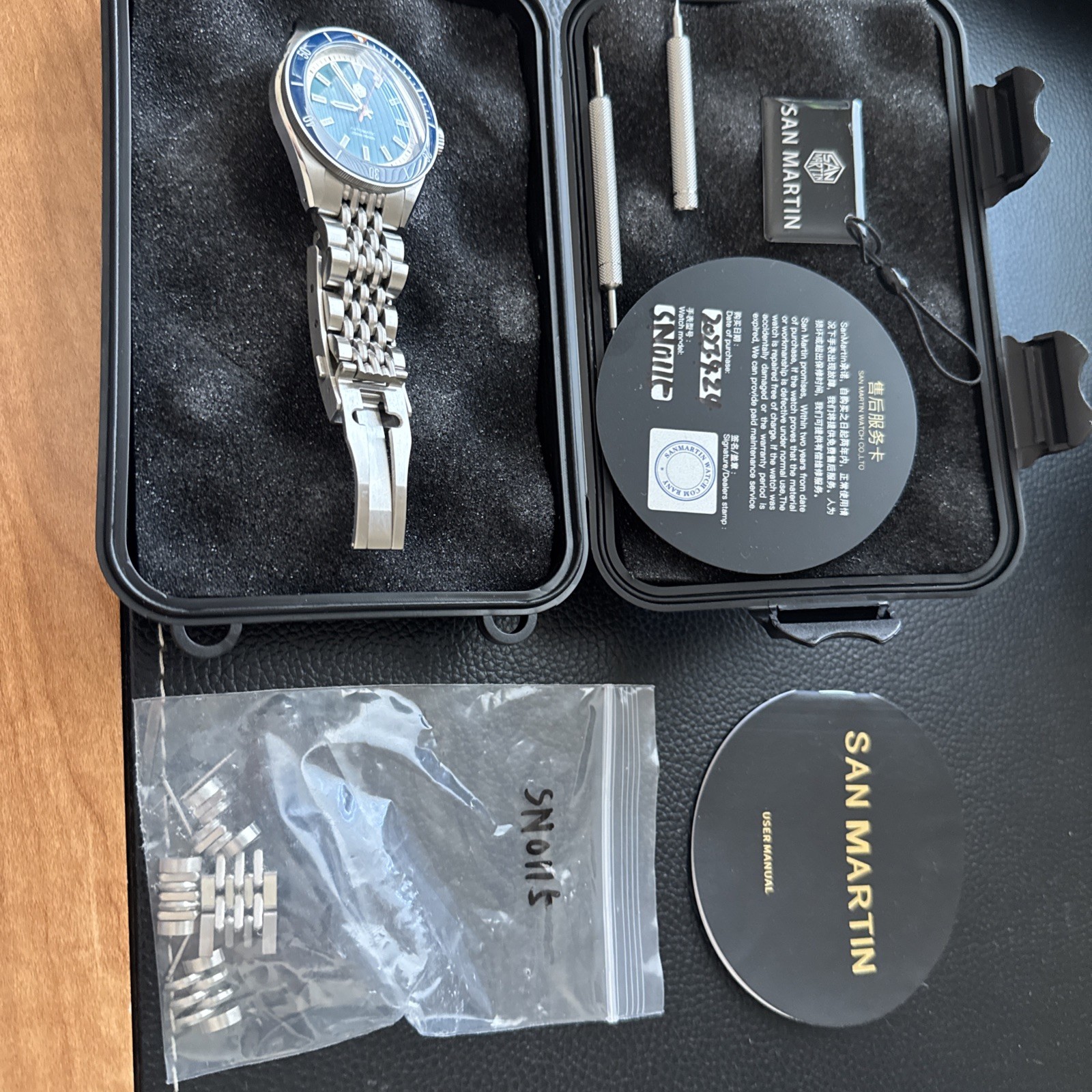 San Martin SN0115-G Diver 39.5mm NH35 Automatic 200m WR Blue Ceramic OTF Clasp