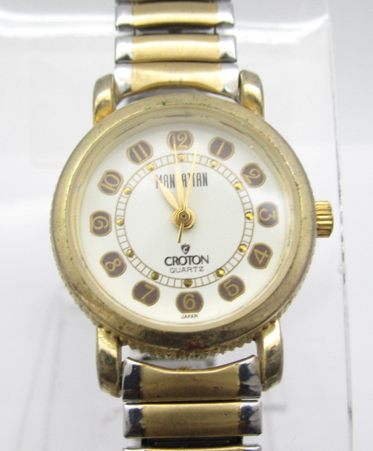 Women Manhattan by Croton Quartz WR Analog 24mm Round Watch (I36) “New Battery”